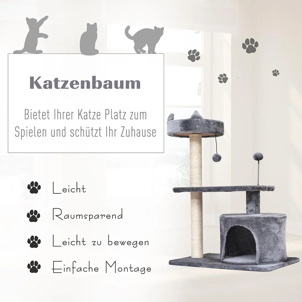 Kratzbaum mit Katzenhöhle - 2