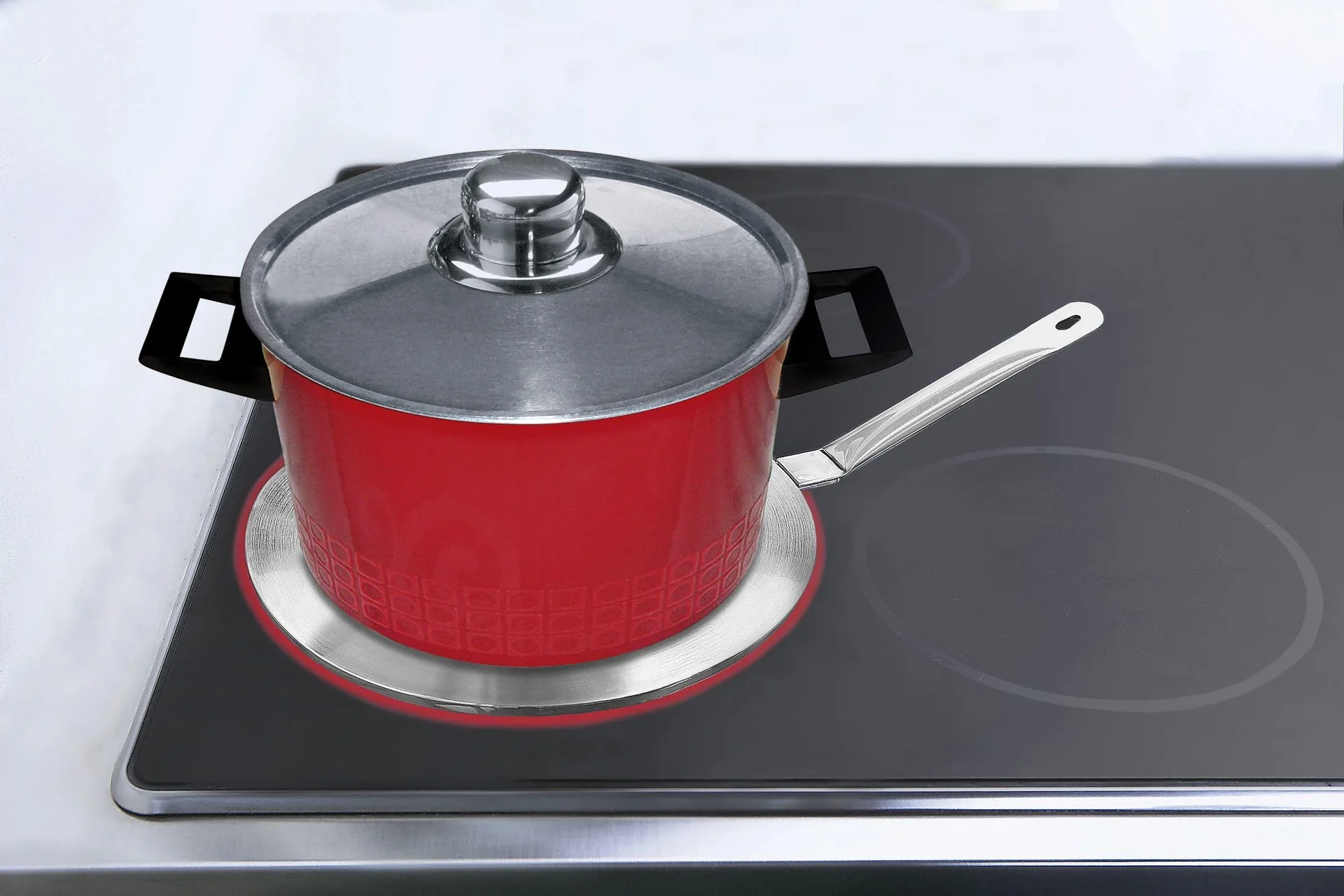Induktions-Adapterplatte, Edelstahl/ Aluminium, 23 cm - 1
