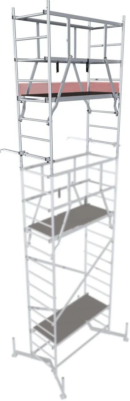 MONTO ClimTec Aluminium-ArbeitsGerüst, 2. Aufstockung, Arbeitshöhe ca. 7,00 m - 0