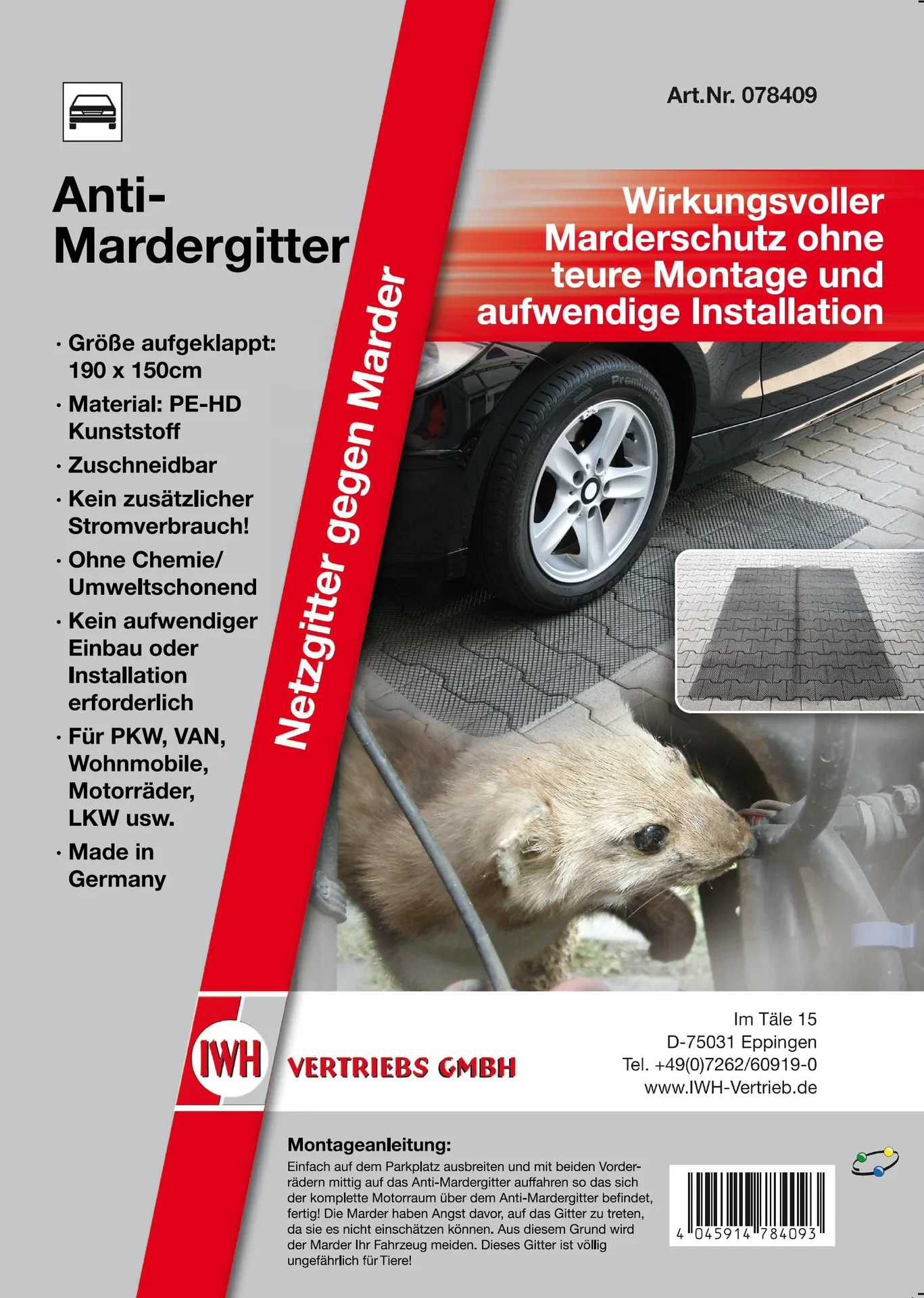 Mardergitter 190 x 150 cm - 0