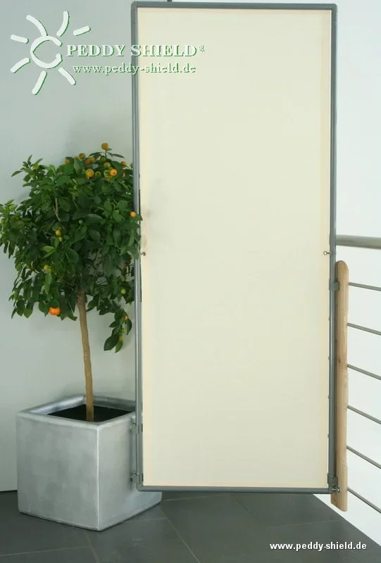 Paravent Sicht- und Windschutz 210x170 cm hell elfenbein - 0