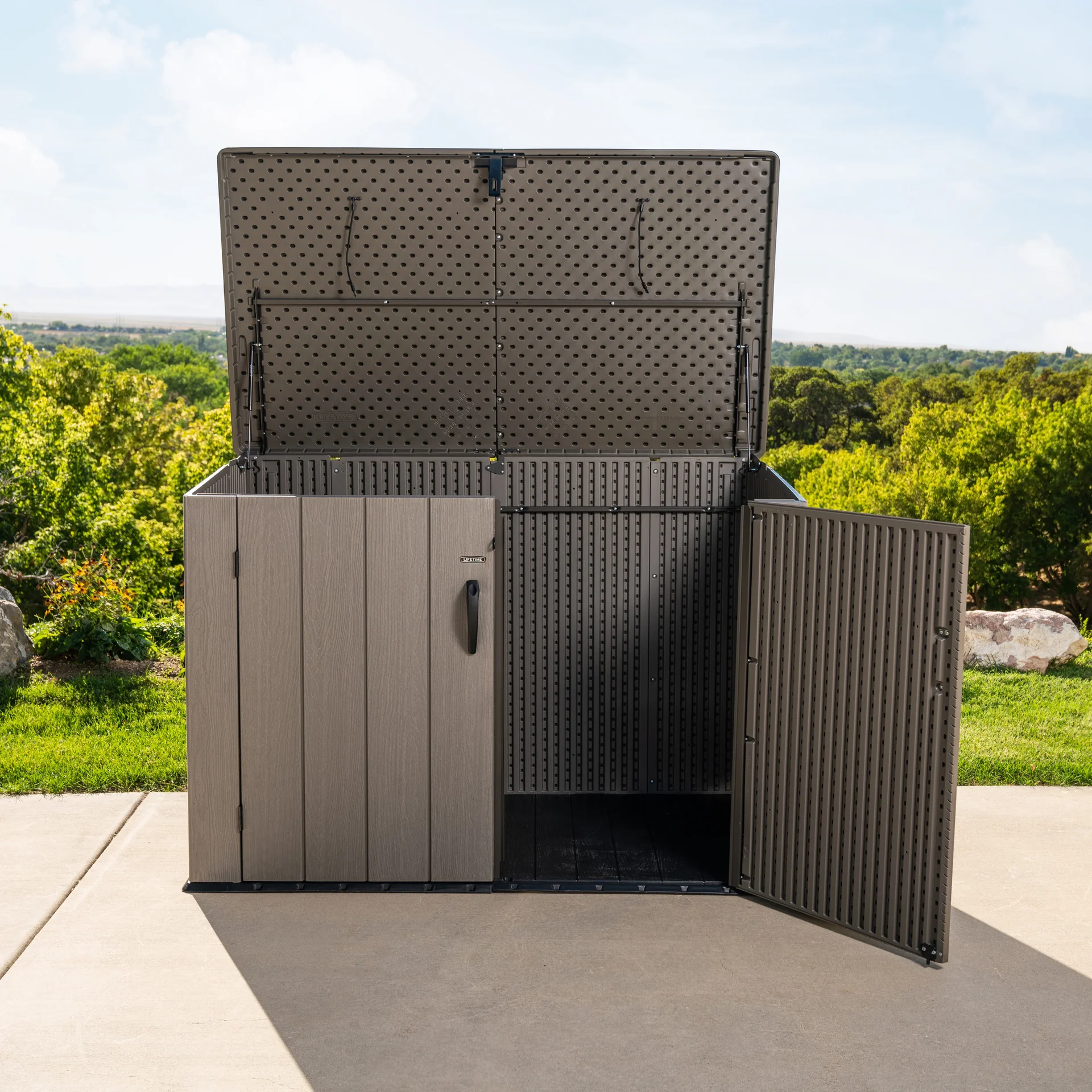 Mülltonnenbox grau/braun - 1
