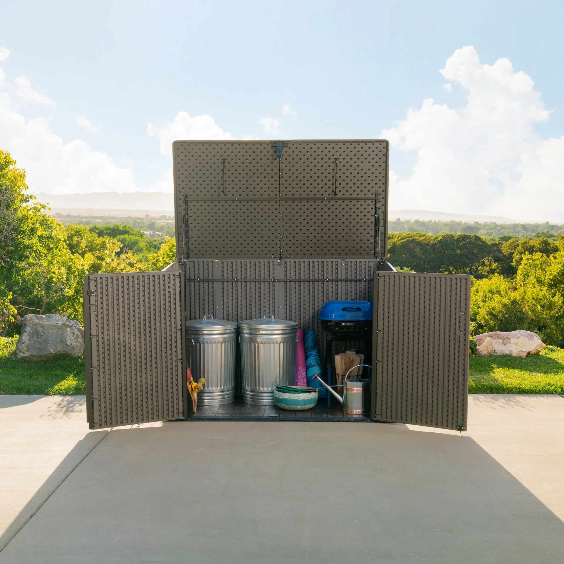 Mülltonnenbox grau/braun - 5