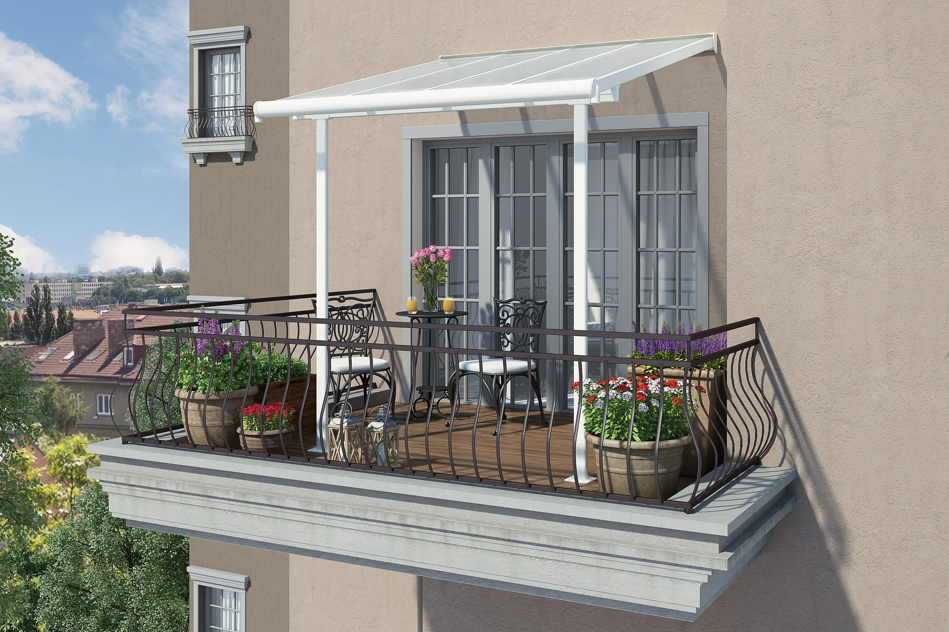 Terrassendach Sierra 230 x 230 cm weiß - 6