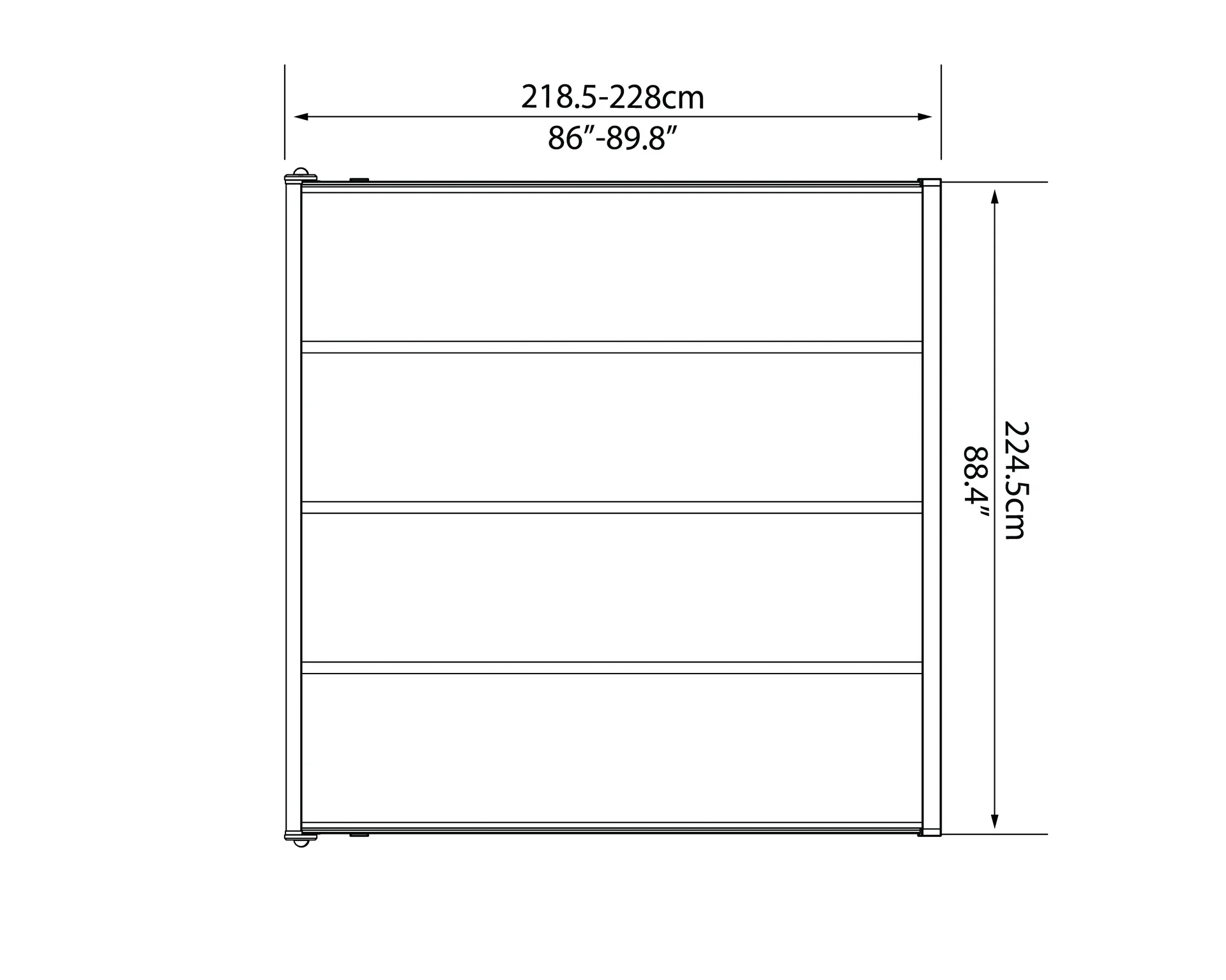 Terrassendach Sierra 230 x 230 cm, grau - 3