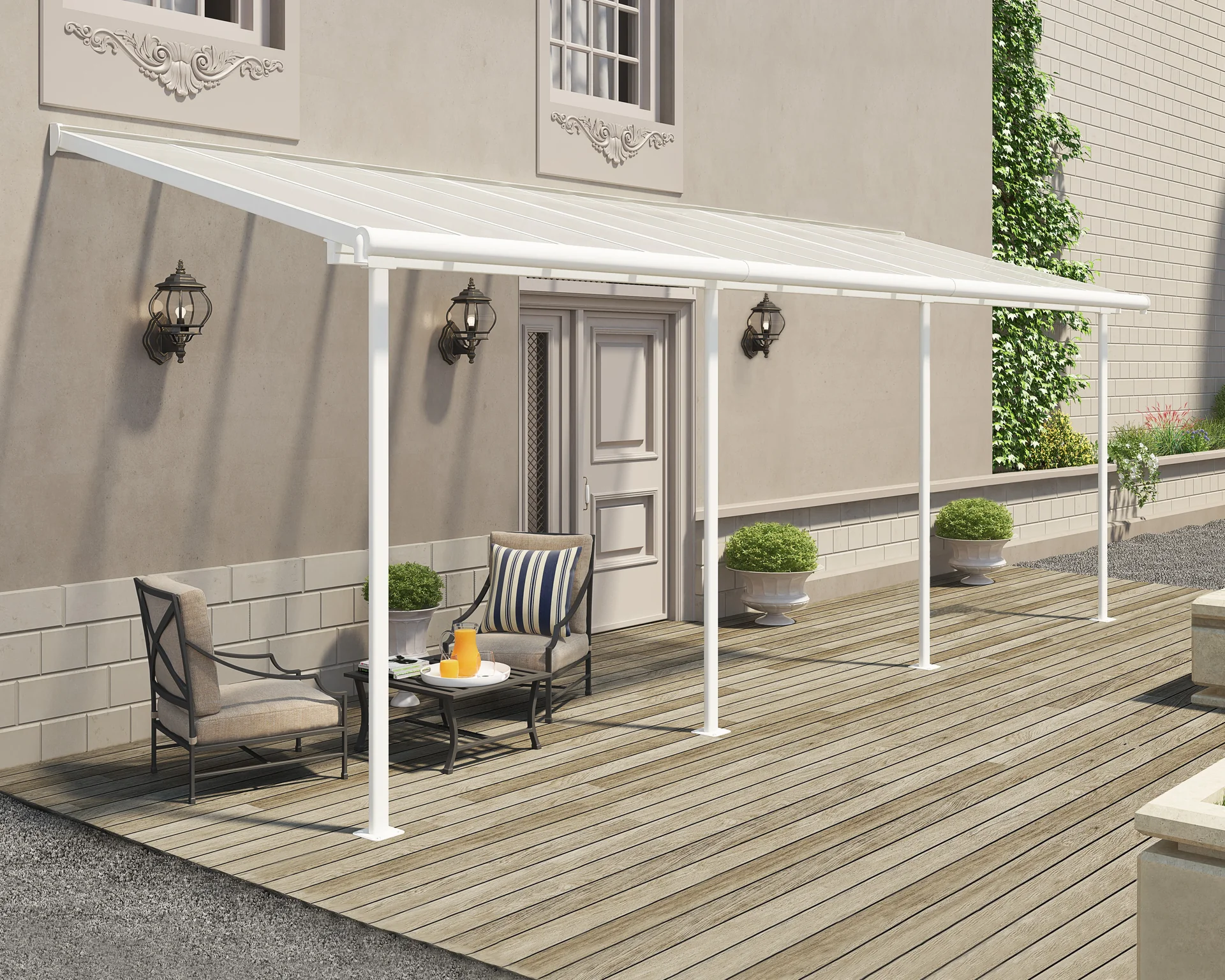 Sierra Terrassendach 230 x 670 cm, weiß - 0