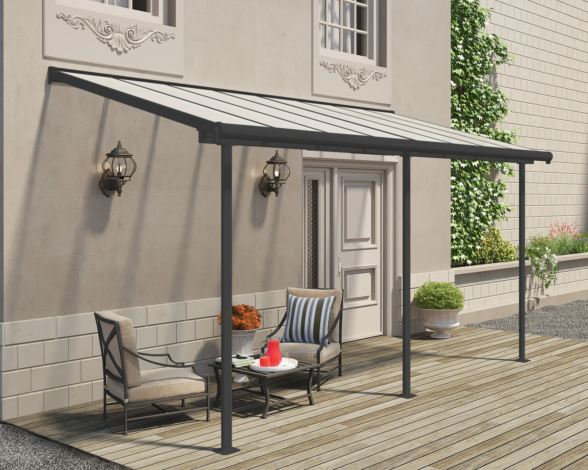 Terrassendach Sierra 230 x 447 cm, grau - 5