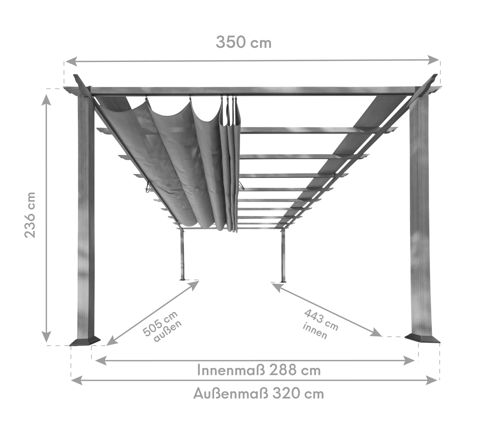 Pergola Florenz 11 x 16, weiß - 4
