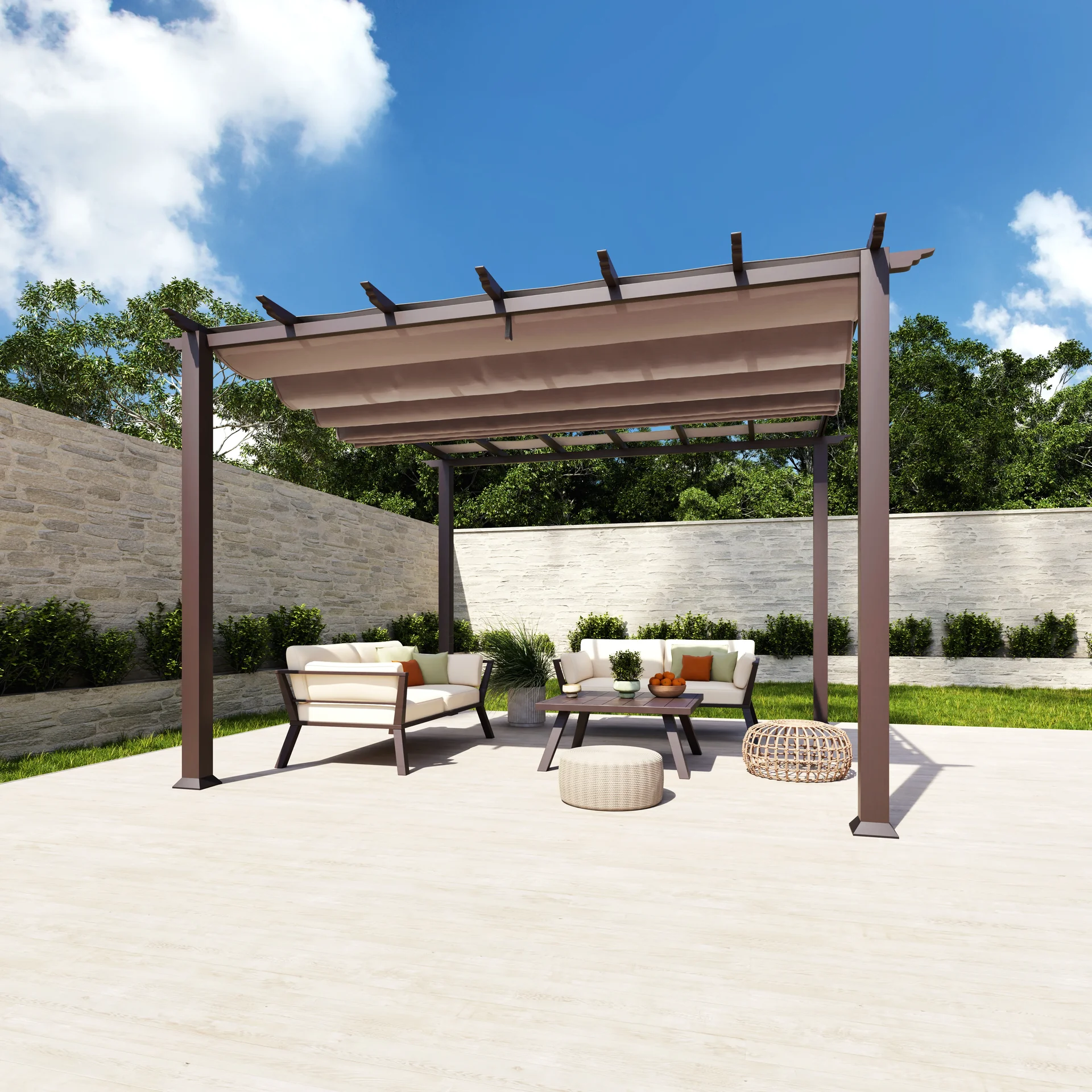 Pergola Florida 11 x 11, dunkelbraun - 1