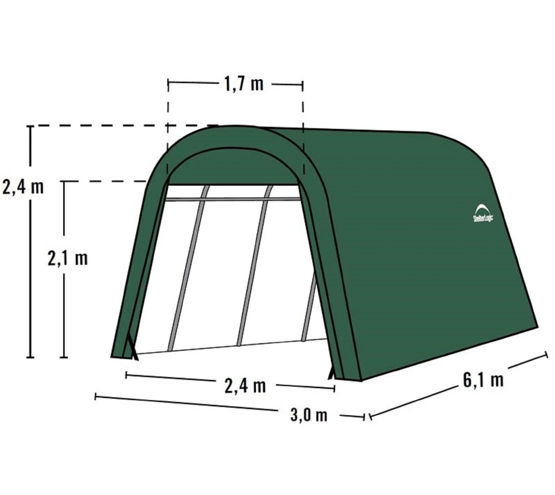 Garage-in-a-Box 18,3 m², grün - 1