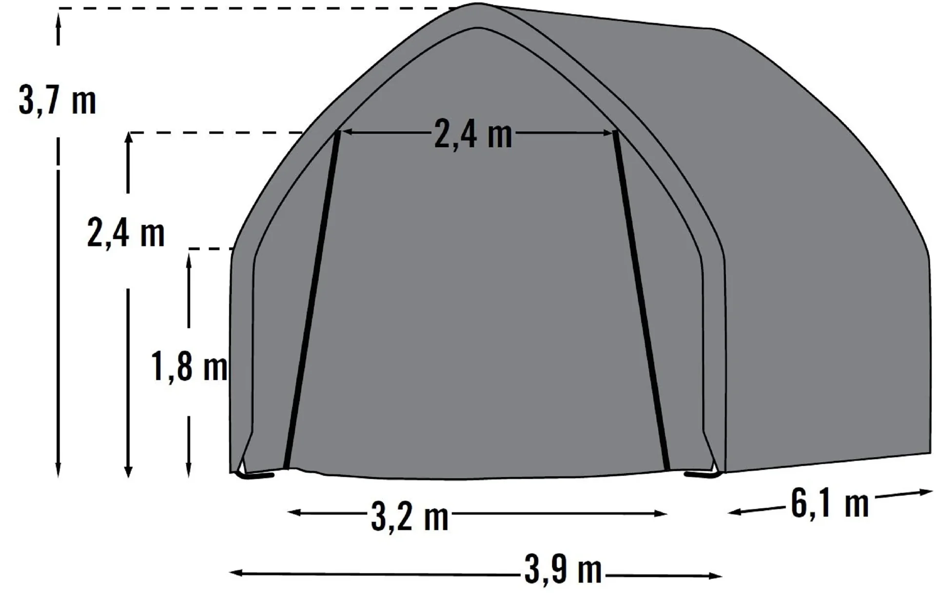 Garage-in-a-Box 23,8 m², grün - 1