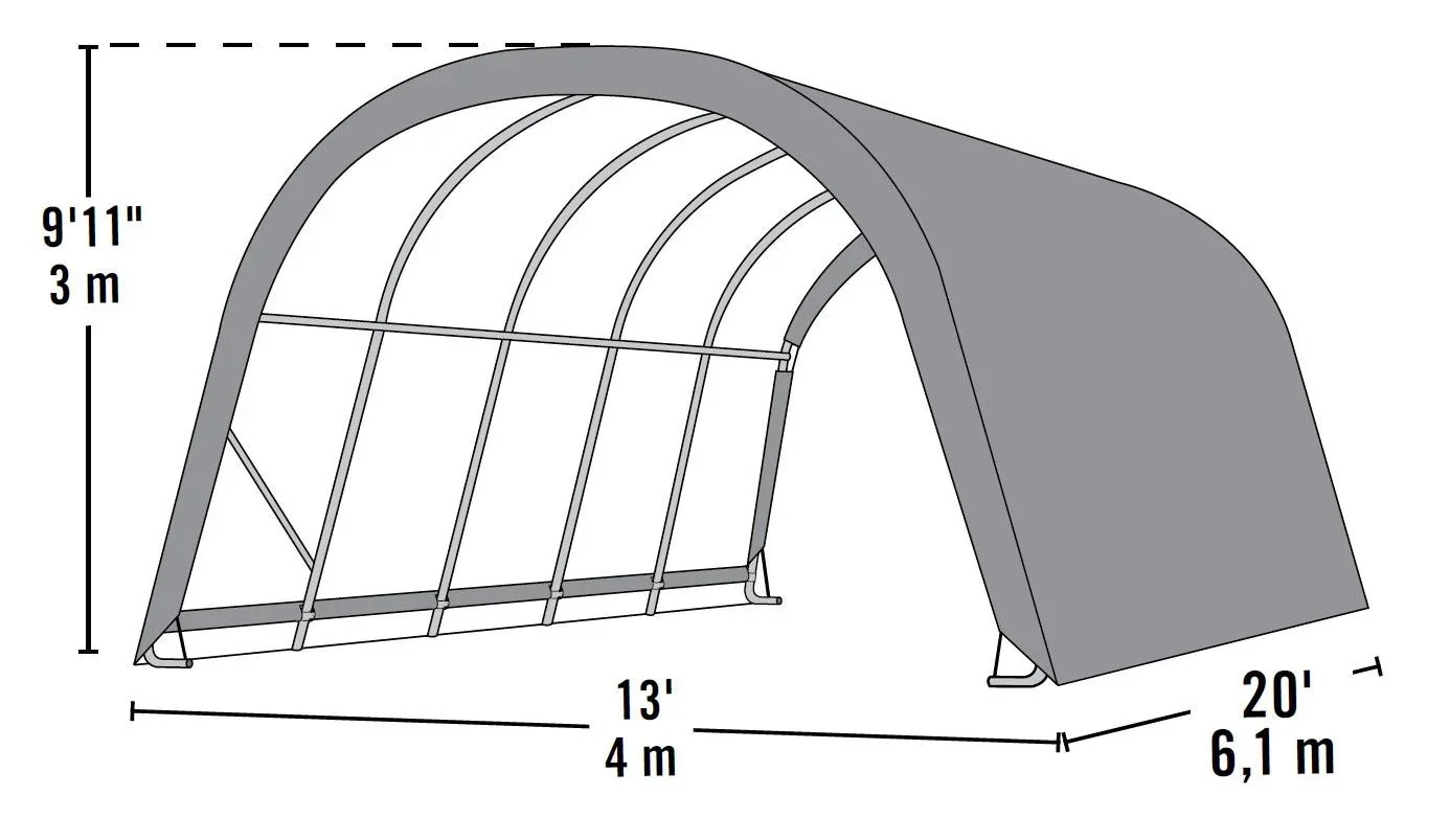 Weidezelt Run-In-Shed 24,4 m², grün - 1