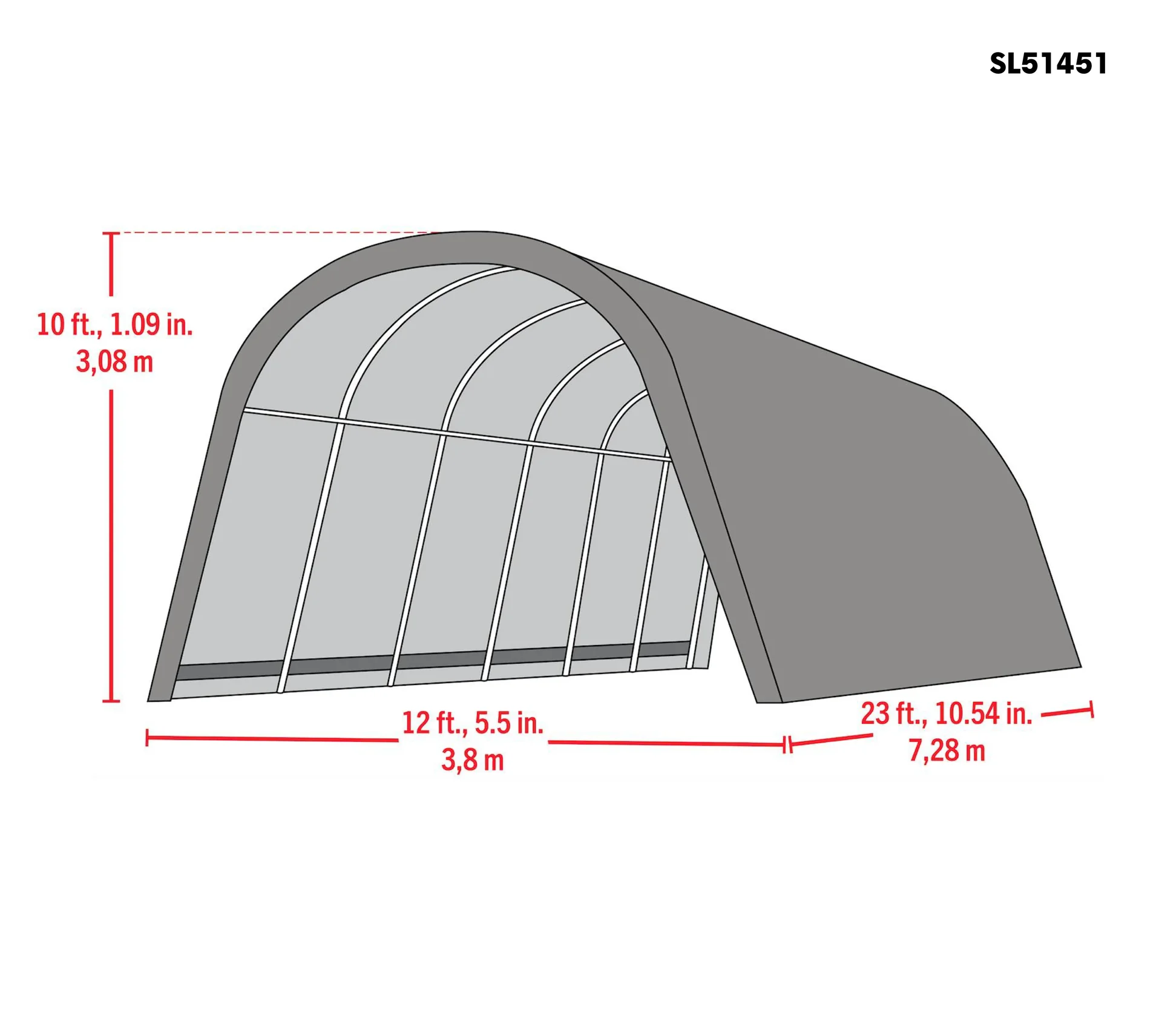 Weidezelt Run-In-Shed 29,2 m², grün - 1