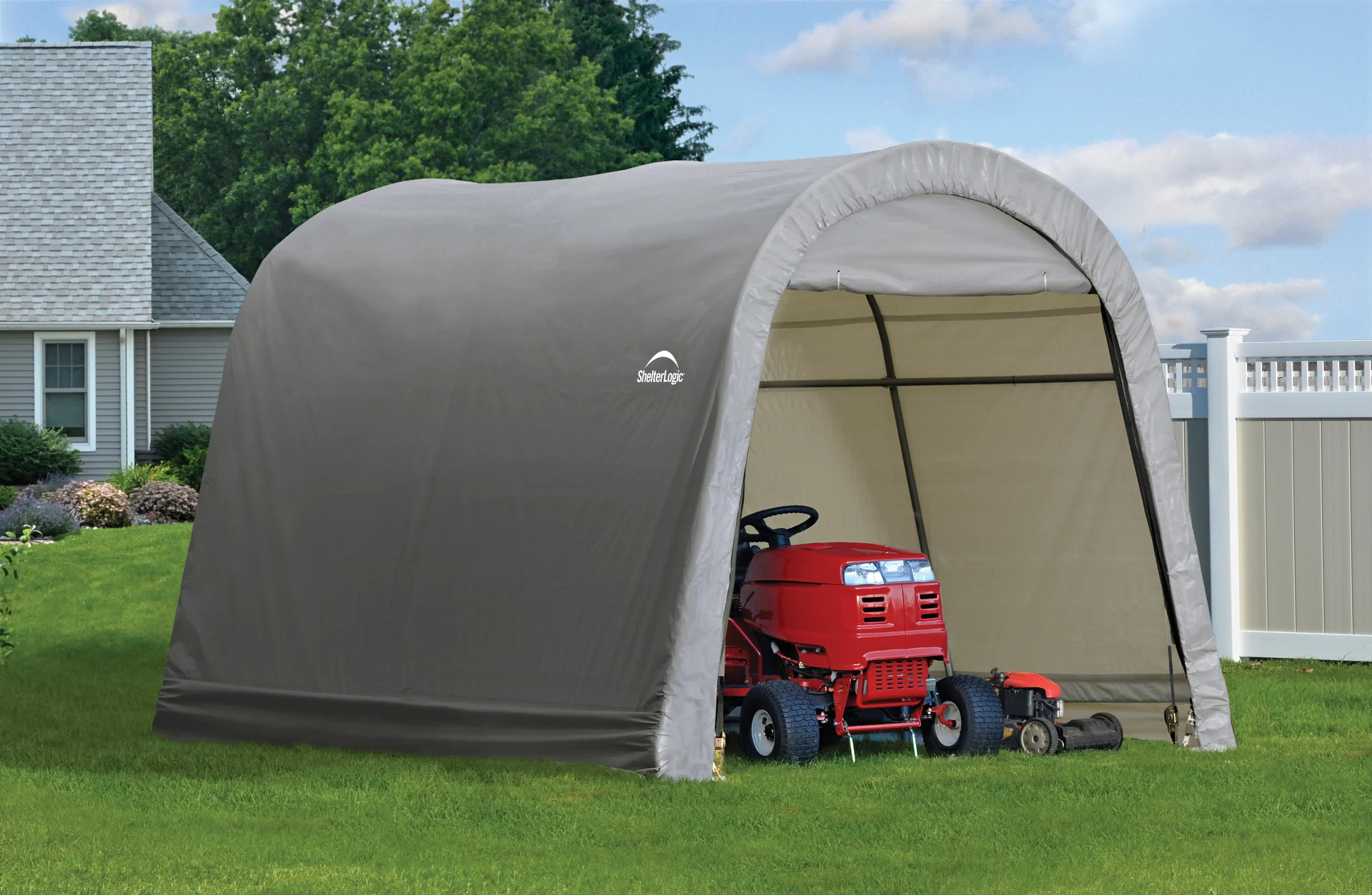 Gerätehaus Shed-in-a-Box 9 m², Roundtop, grau - 1