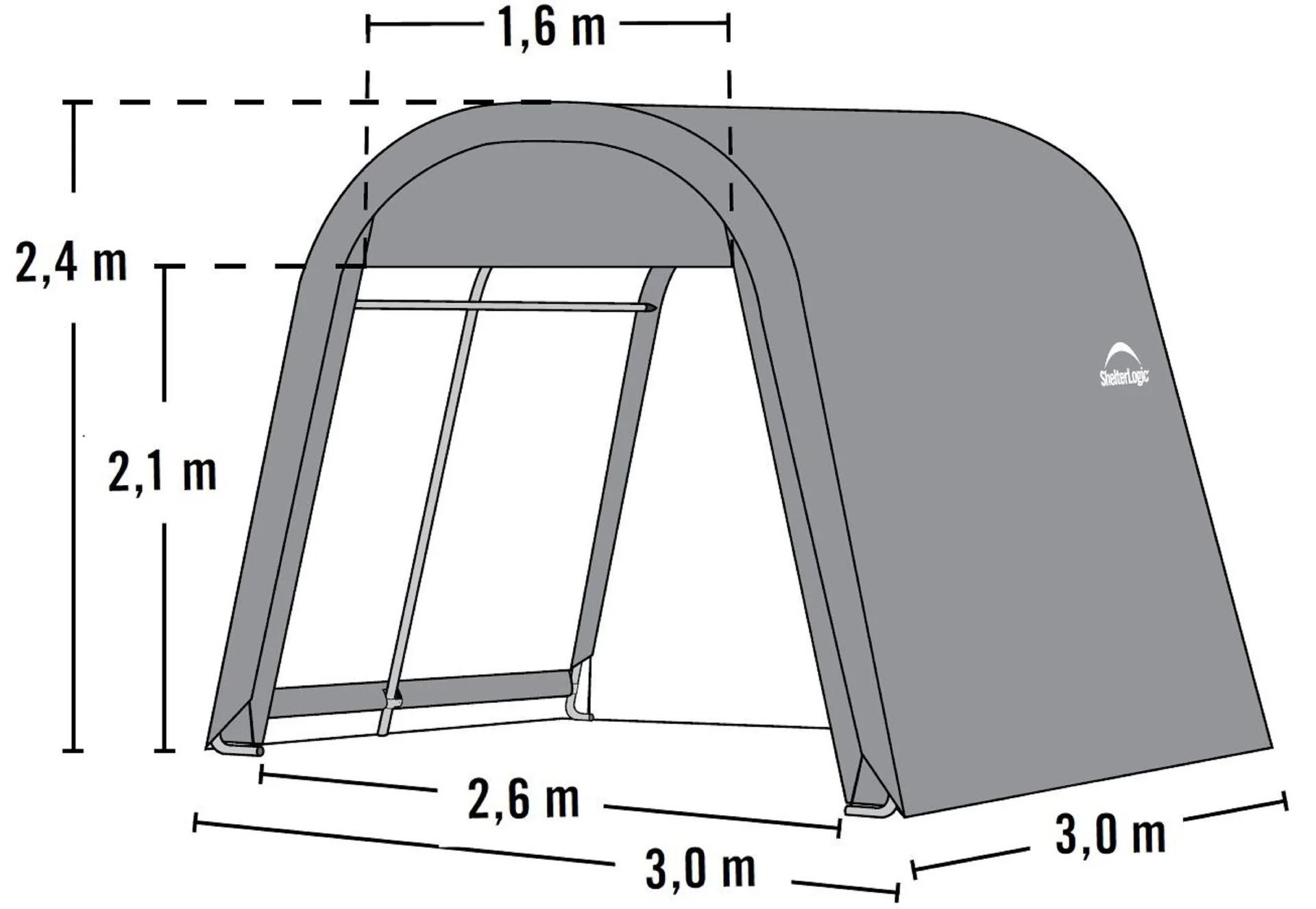 Gerätehaus Shed-in-a-Box 9 m², Roundtop, grau - 7
