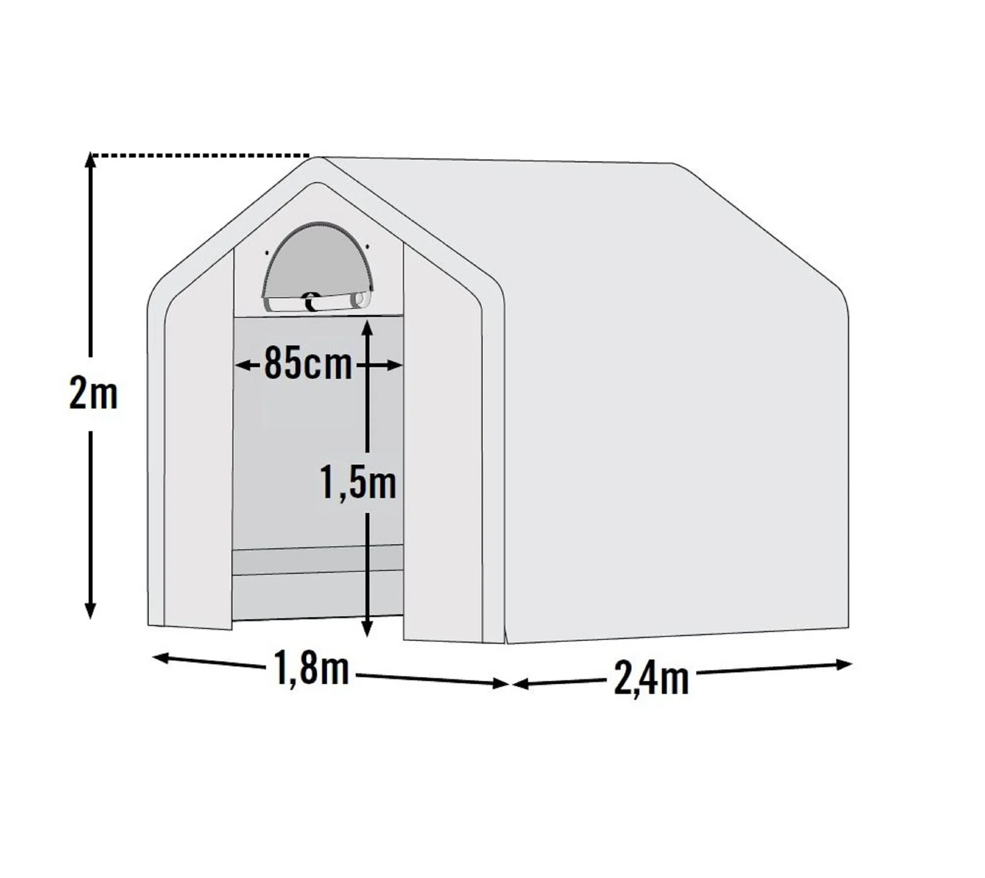 Gewächshaus 4,32 m², inklusive Regal, weiß - 6