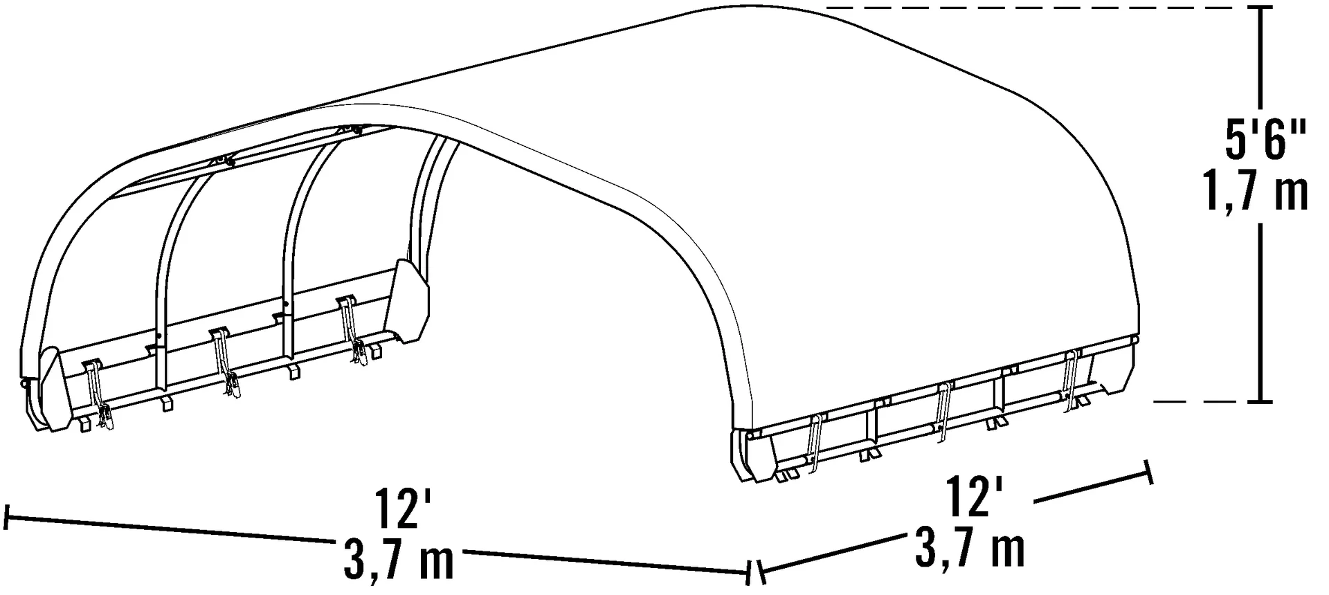 Weidezelt Überdachung 13,7 m² - 2