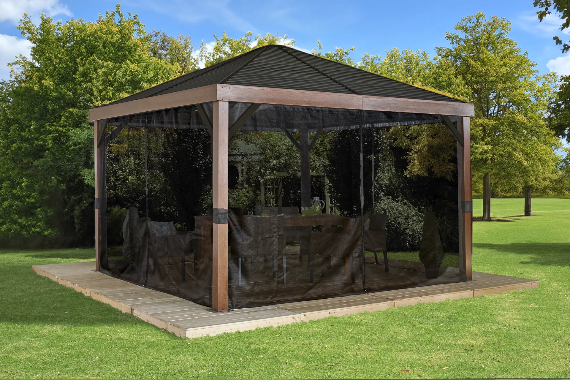 Pavillon Valencia 12x12 Holz-Edition - 0