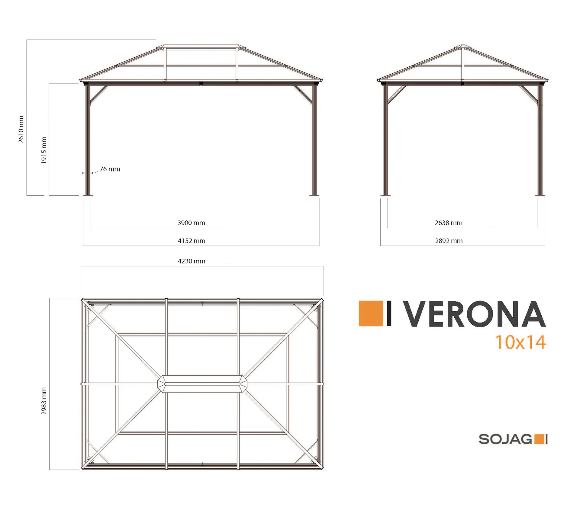 Pavillon Verona 10x14 - 3