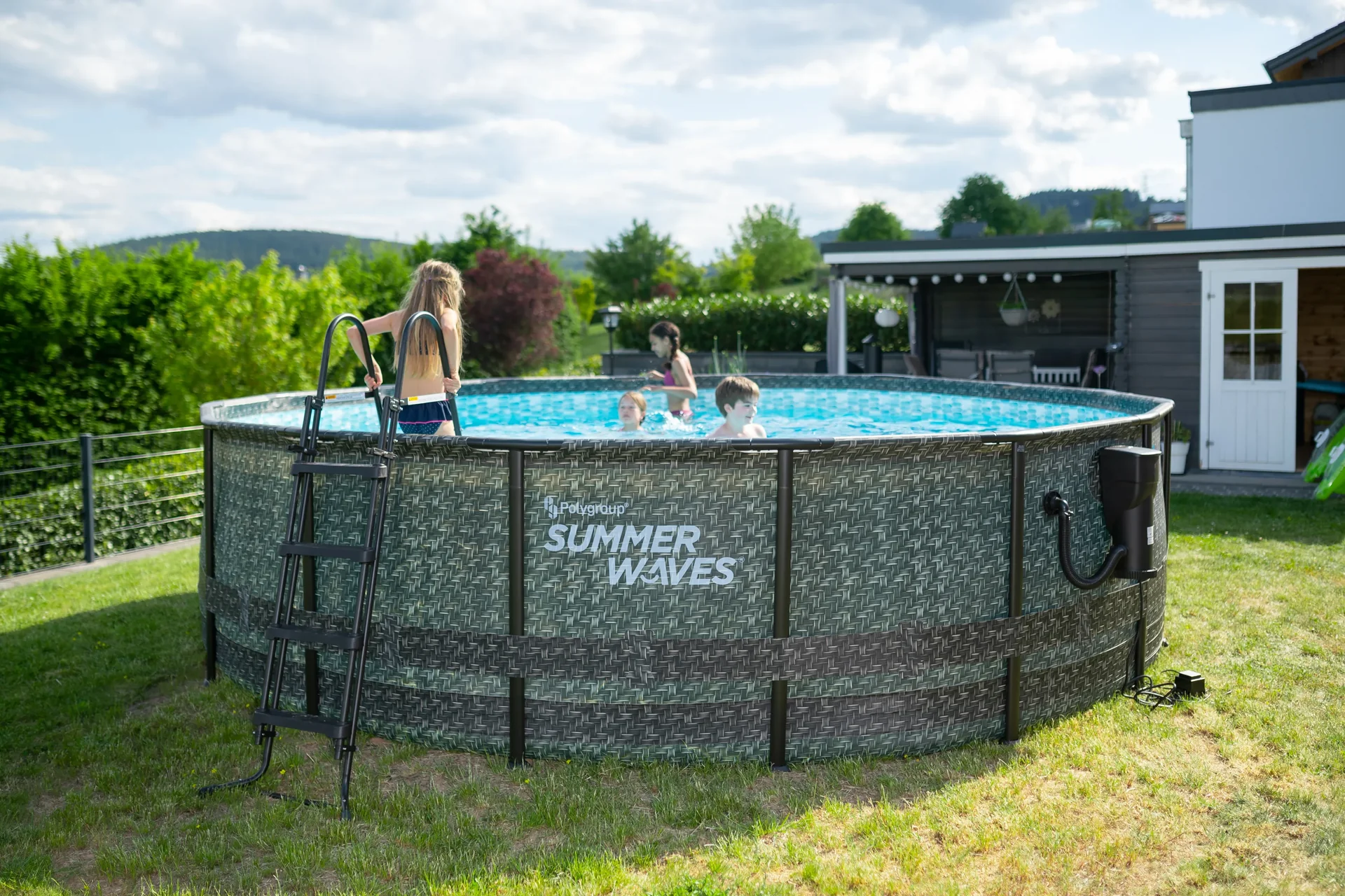 Pool Elite 488 x 122 cm, Rattan Grau - 0