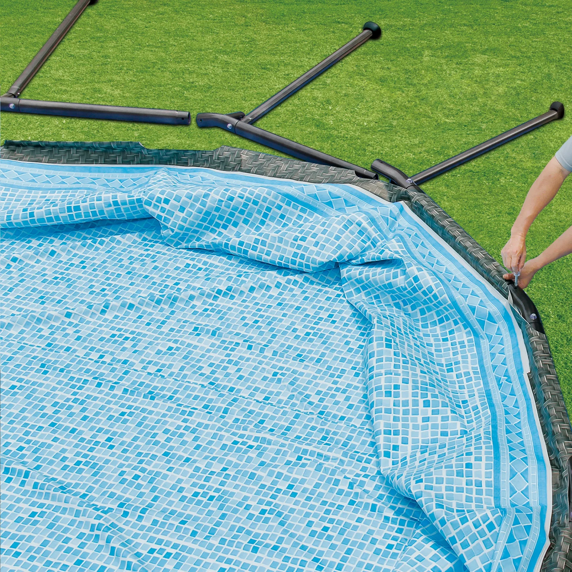 Pool Elite 549 x 132 cm, Rattan Grau - 3