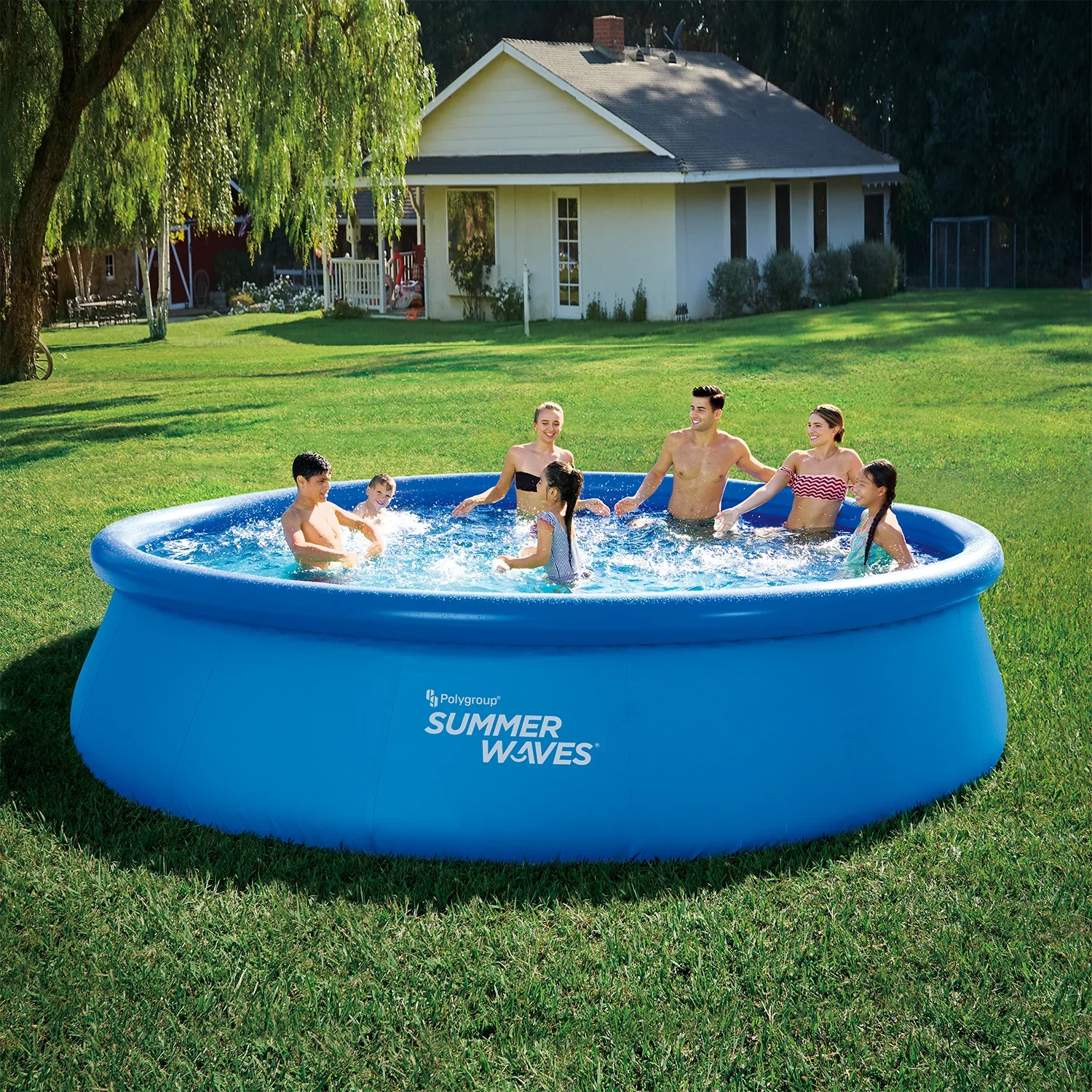 Rundpool 457 x 107 cm, blau - 2