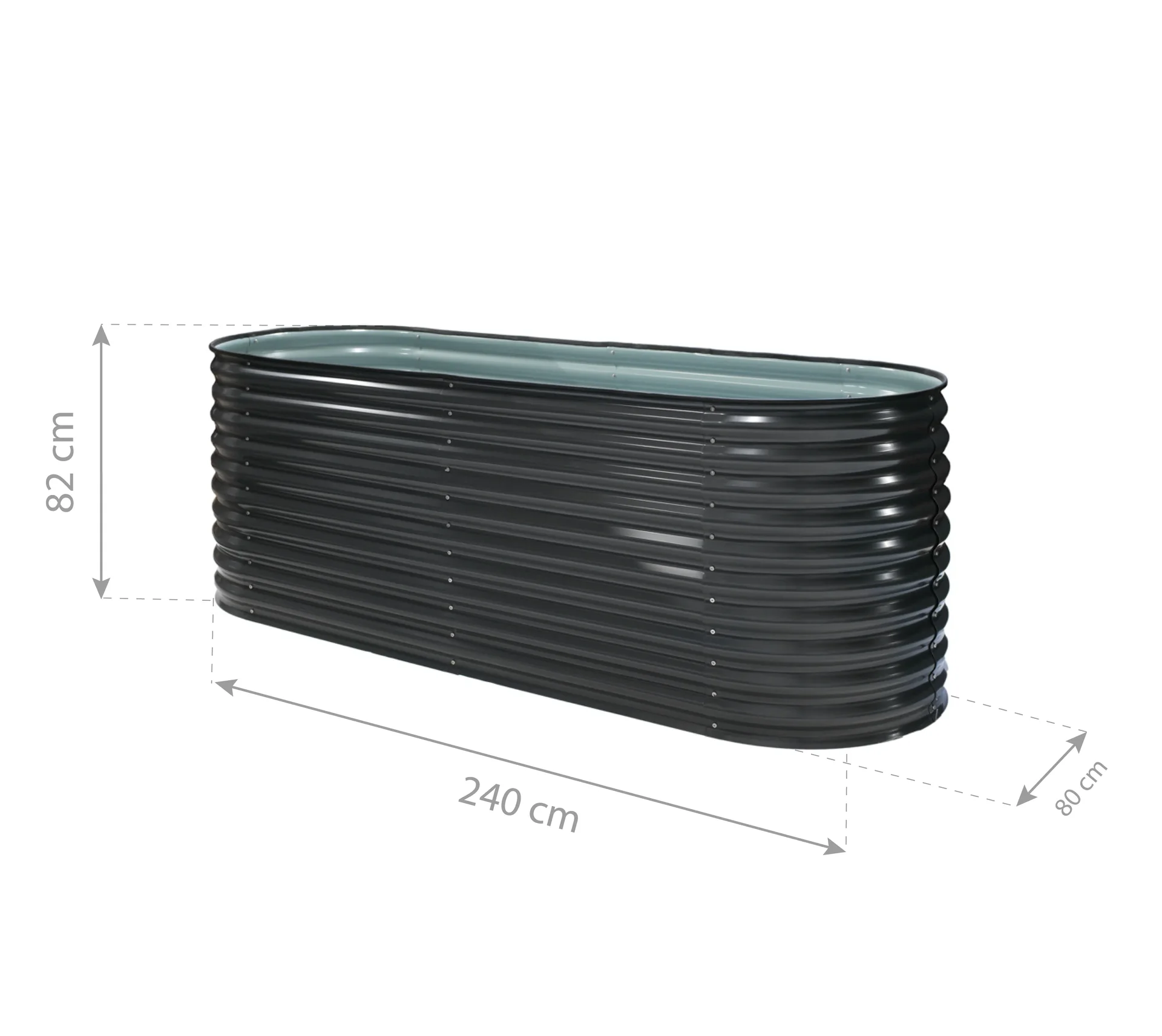 Metall Hochbeet Oval 240 cm - 5