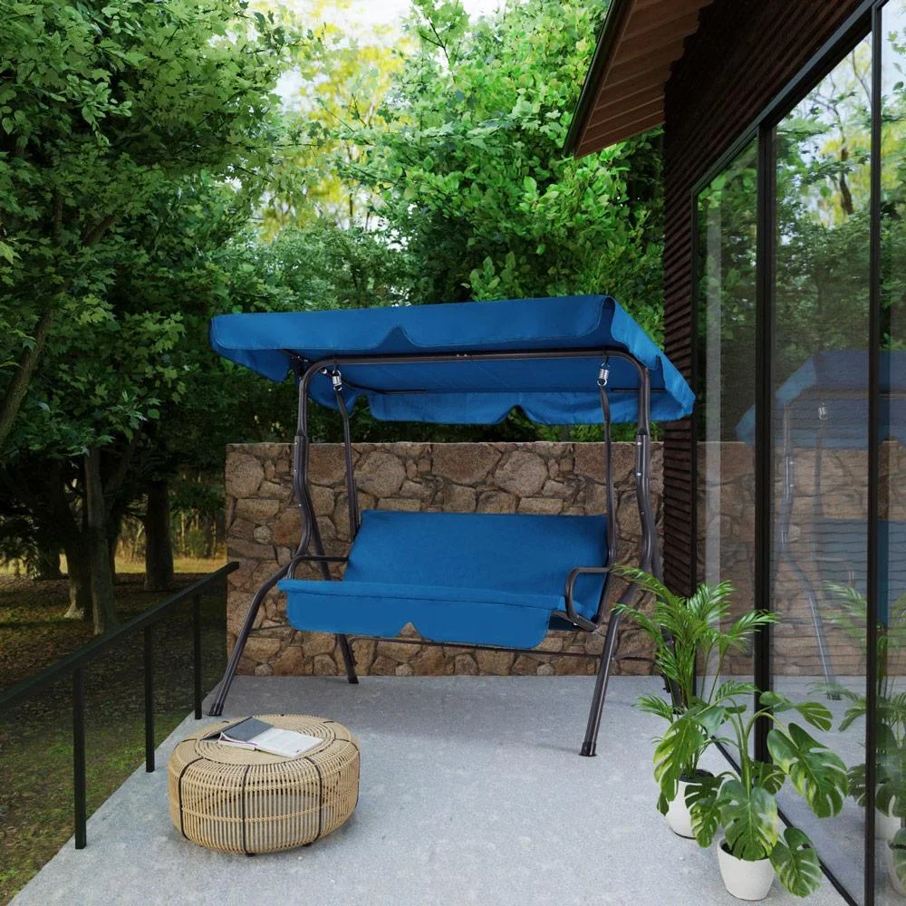 Schaukelbank - mit Schiebedach - Blau - 1