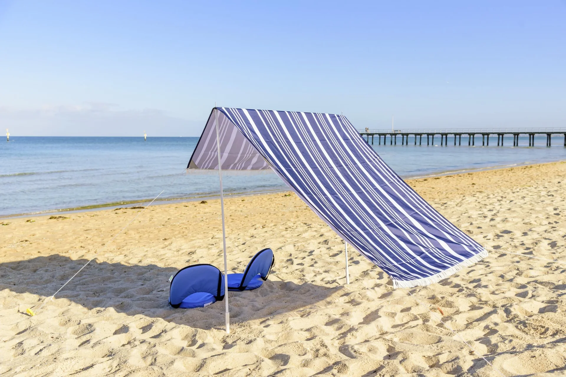Sonnensegel Strand 146x220x150 cm  Blau - 7