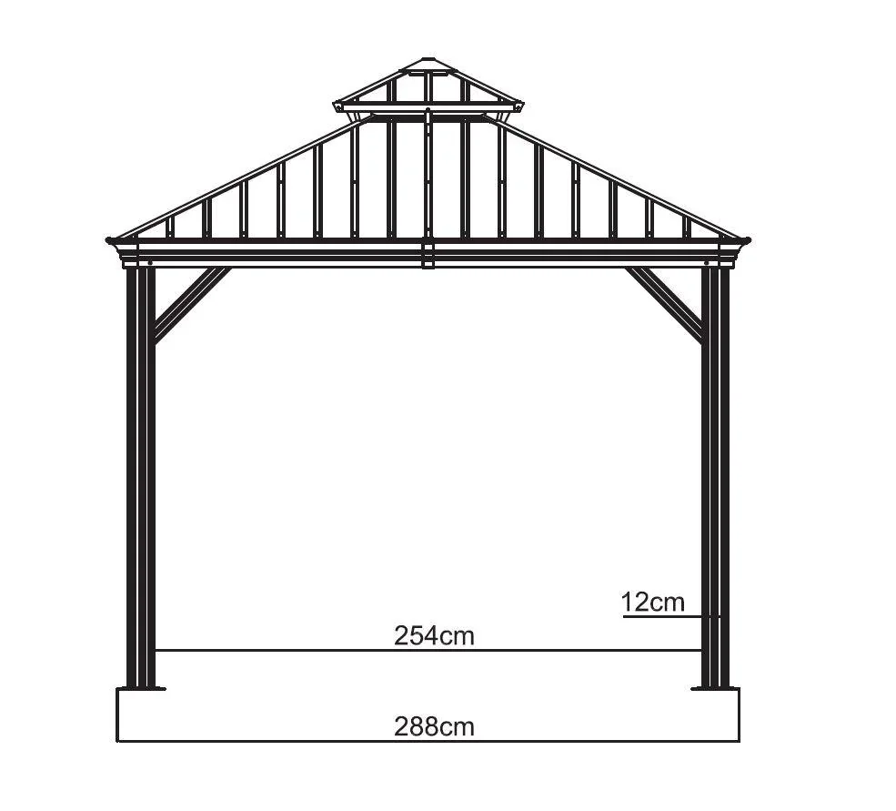 Aluminium Pavillon Messina - mit HardTop - 5