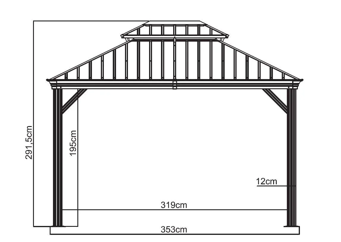 Aluminium Pavillon Messina - mit HardTop - 8