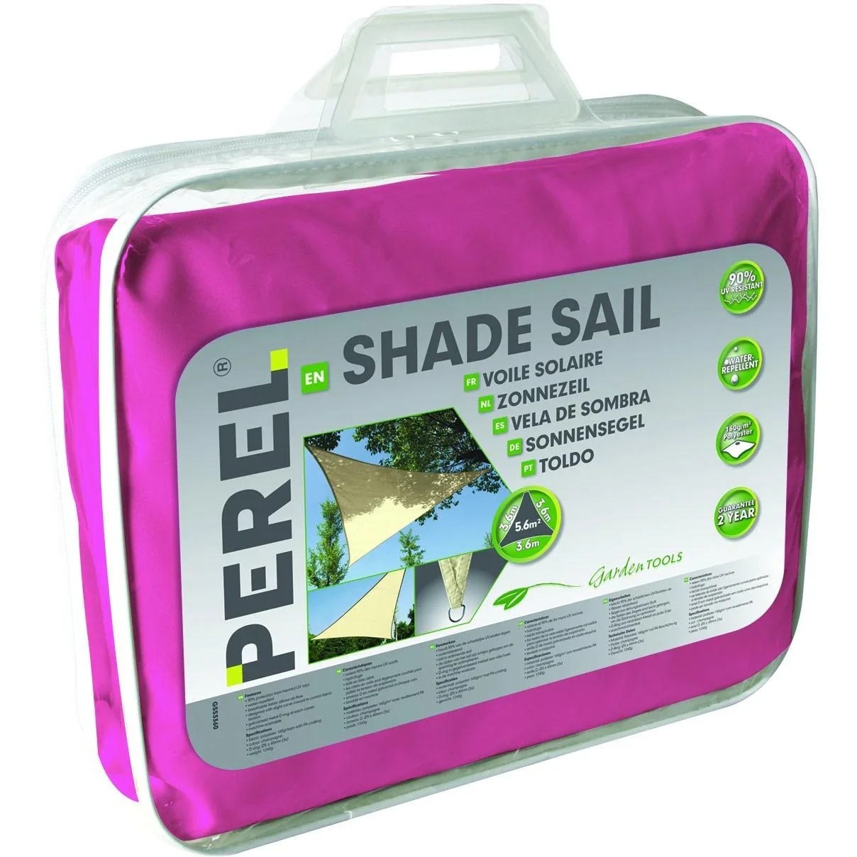 sonnensegel - dreieckig - 5 x 5 m x 5 m - fuchsia - 0