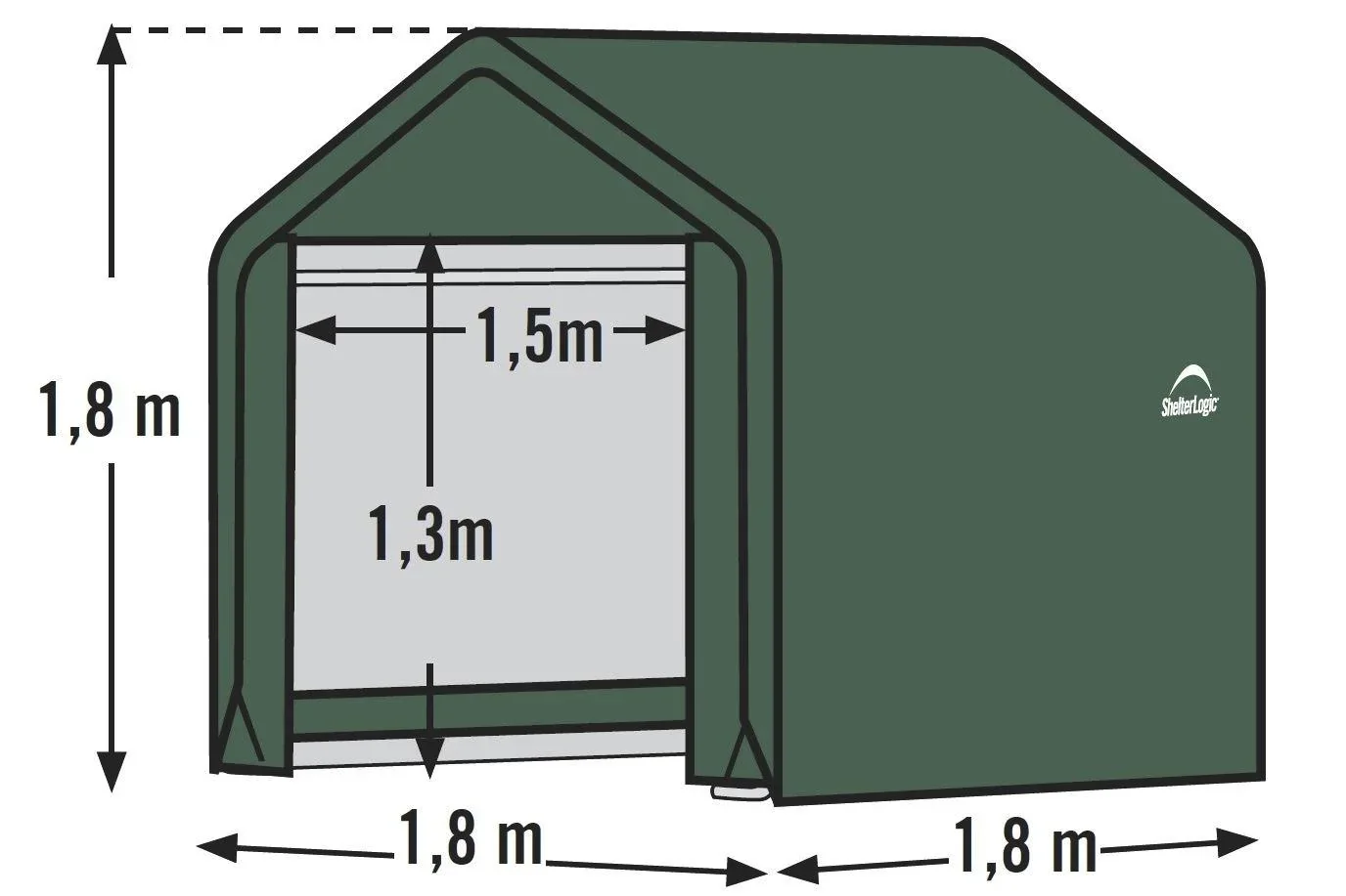 Gerätehaus Foliengerätehaus grün 180x180 cm Grün - 1