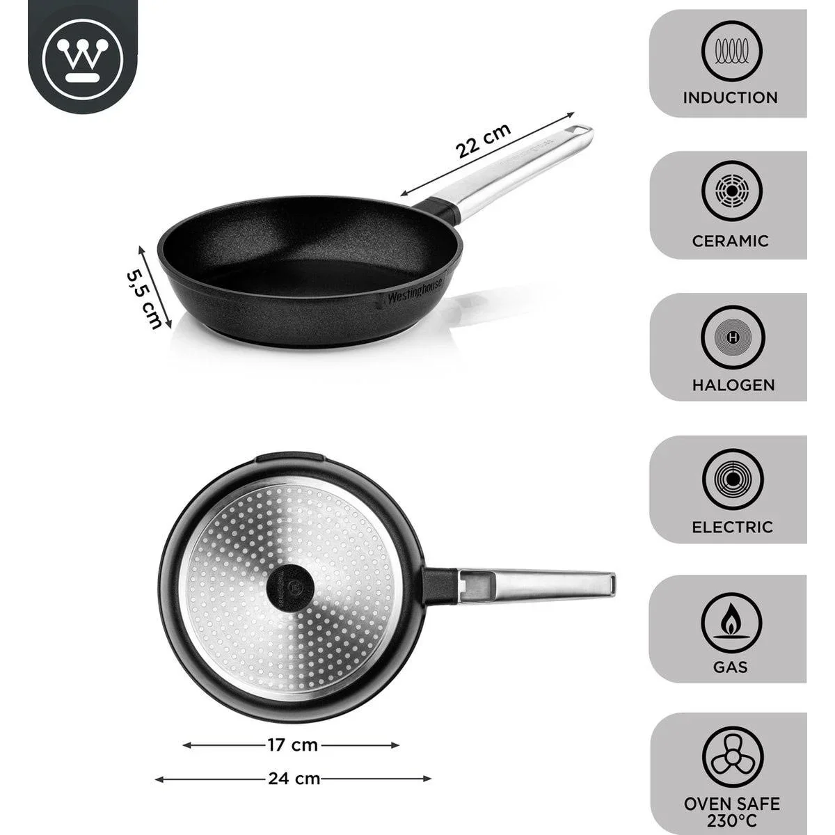 Performance Series Bratpfanne - Backofen geeignet - 24 cm - Schwarz - 2