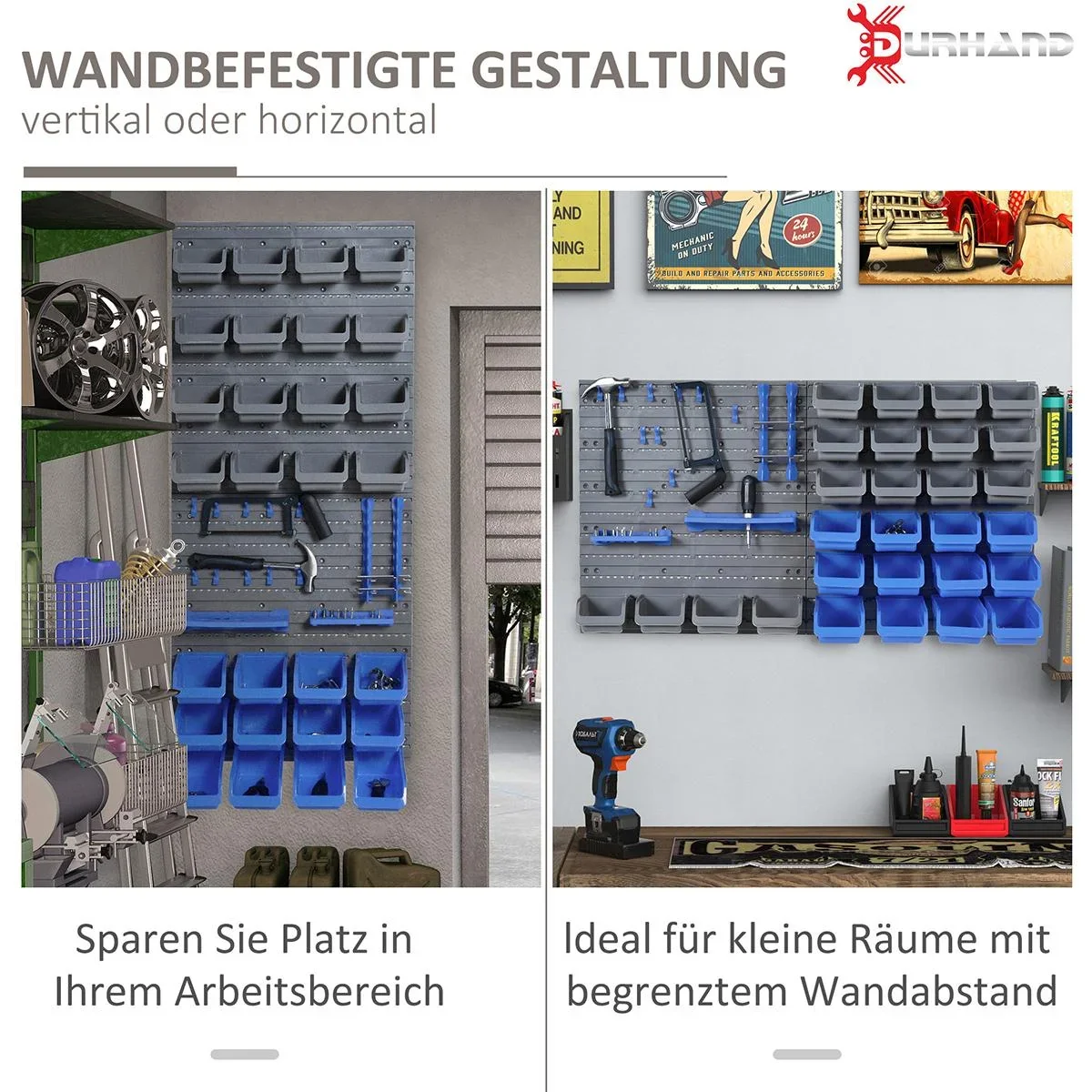 Werkzeugwand-Set 44-teilig Blau+Grau - 2