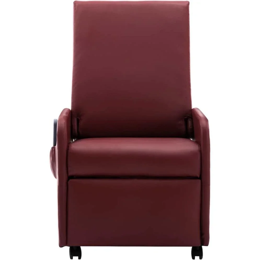 Massagesessel verstellbar Kunstleder weinrot - 5