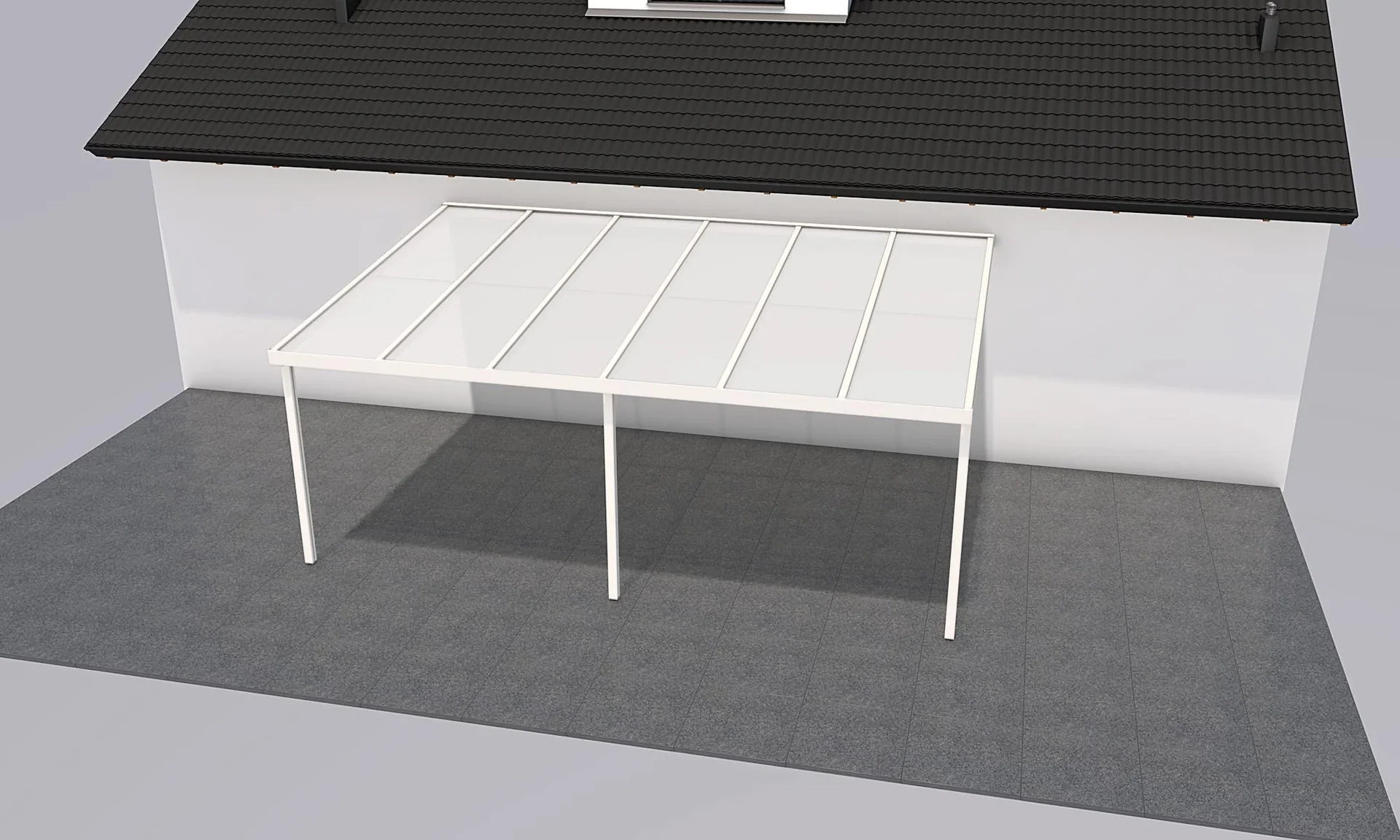 Terrassendach Premium, weiß, 6110 x 4060 mm - Klima blue - 0