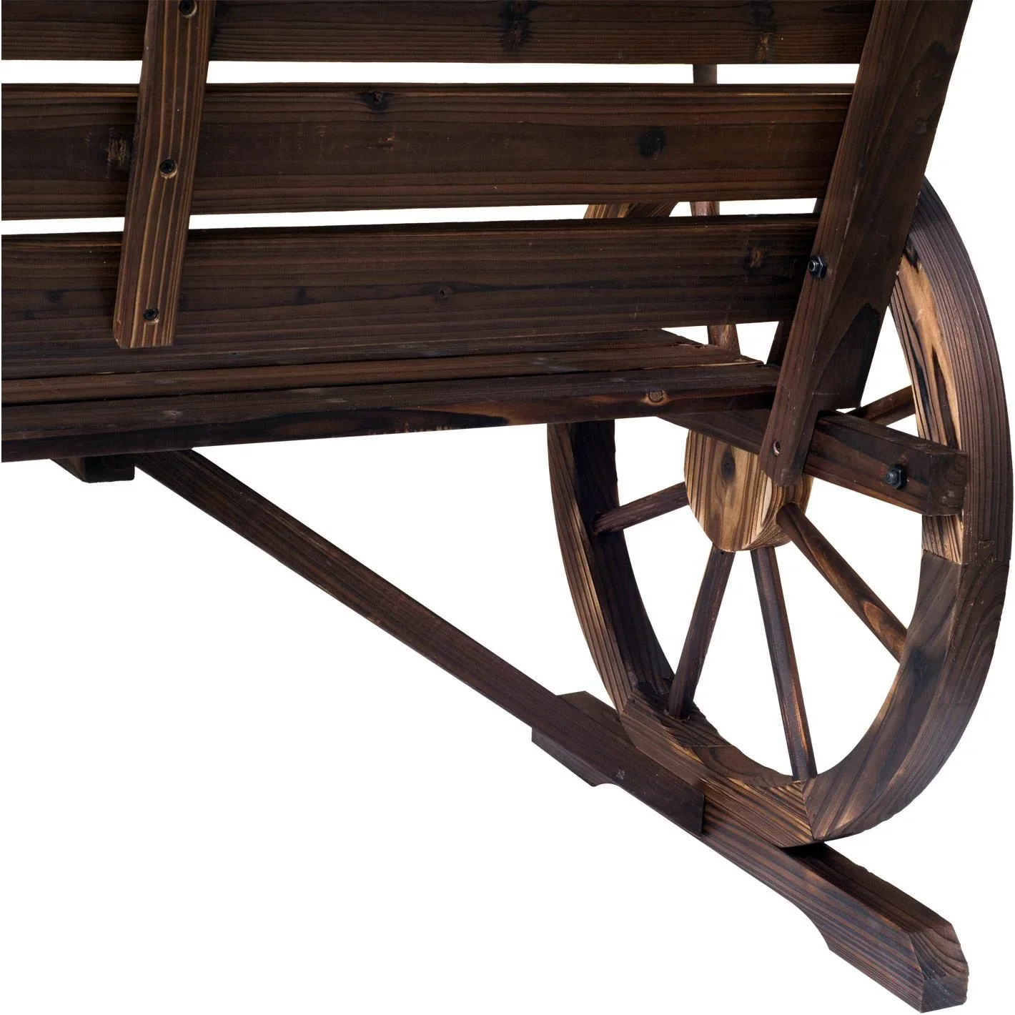 Gartenbank mit Wagenrad mit Armlehne - 1