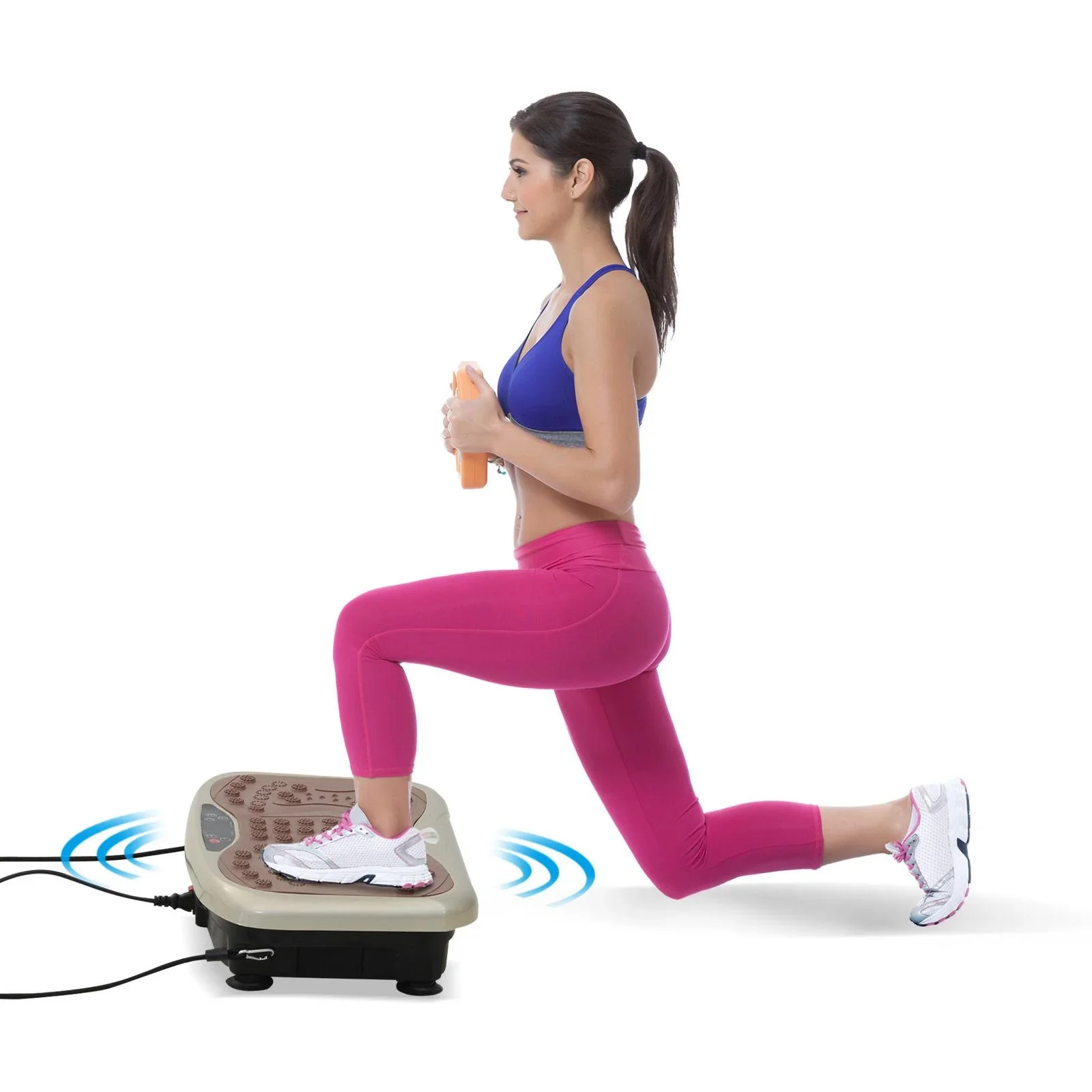Vibrationsplatte Vibrationstrainer Vibrationsgerät LED-Anzeige USB-Lautsprecher Trainingsbänder Fernbedienung - 7