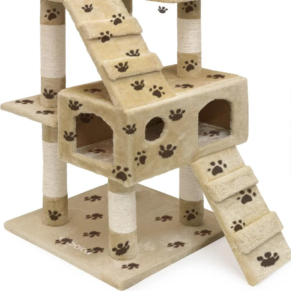 Kratzbaum 175 cm beige mit Beinmuster - 2