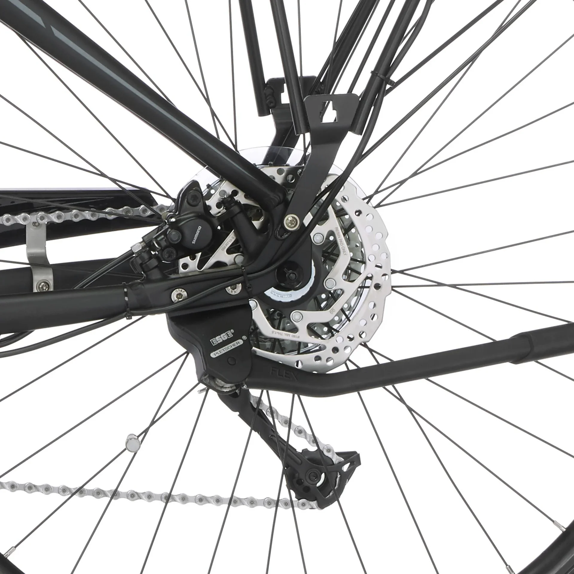 Damen E-Bike Trekking, 28 Zoll, Rahmengröße 44 cm, 9-Gang Kettenschaltung, schwarz matt, VIATOR 4.1i - 9