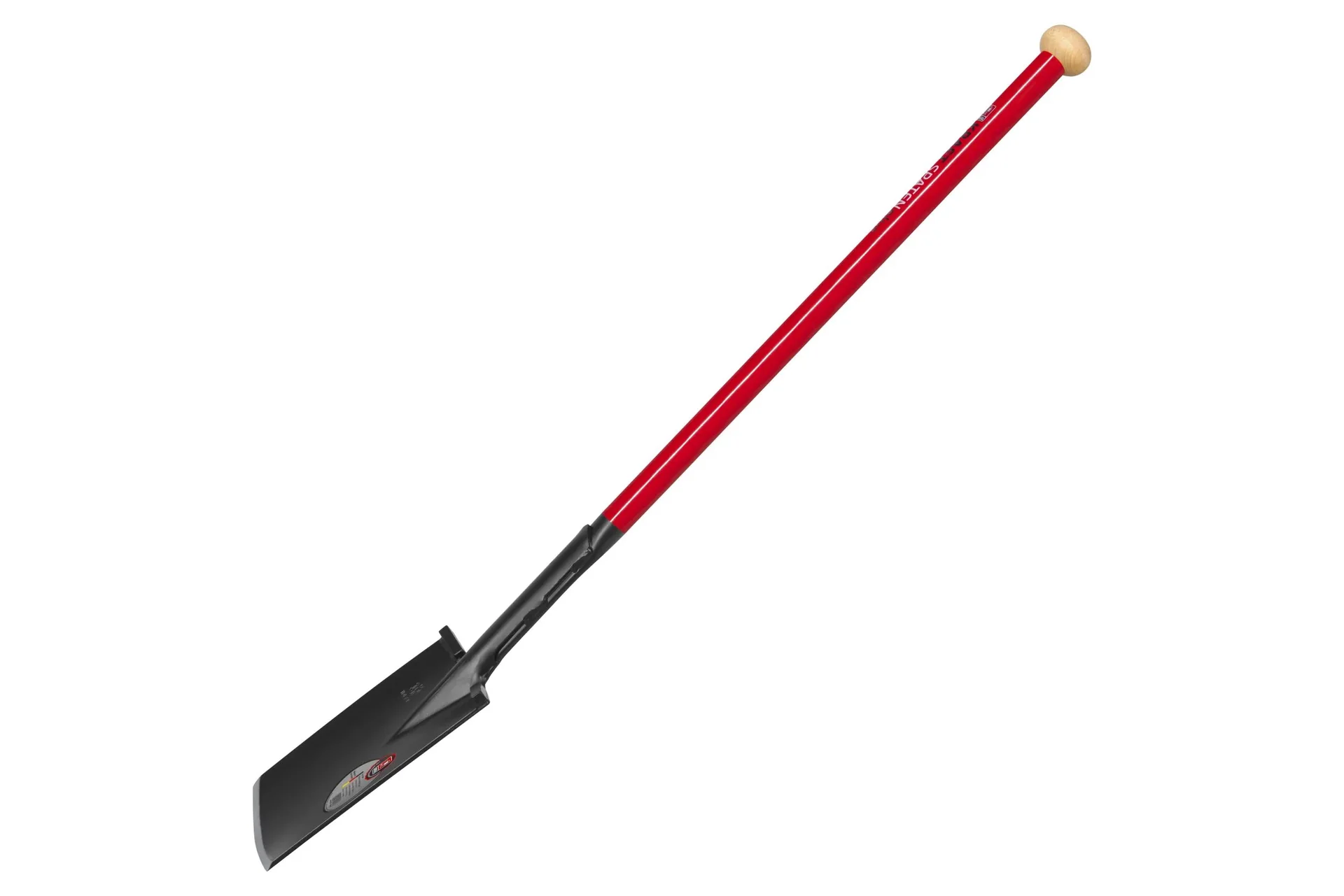 Spaten Kraftspaten, Blattstärke 5 mm, geschweißter Trittschutz pulverbeschichtet, Holzknauf, Stahlrohrstiel 92 cm - 4