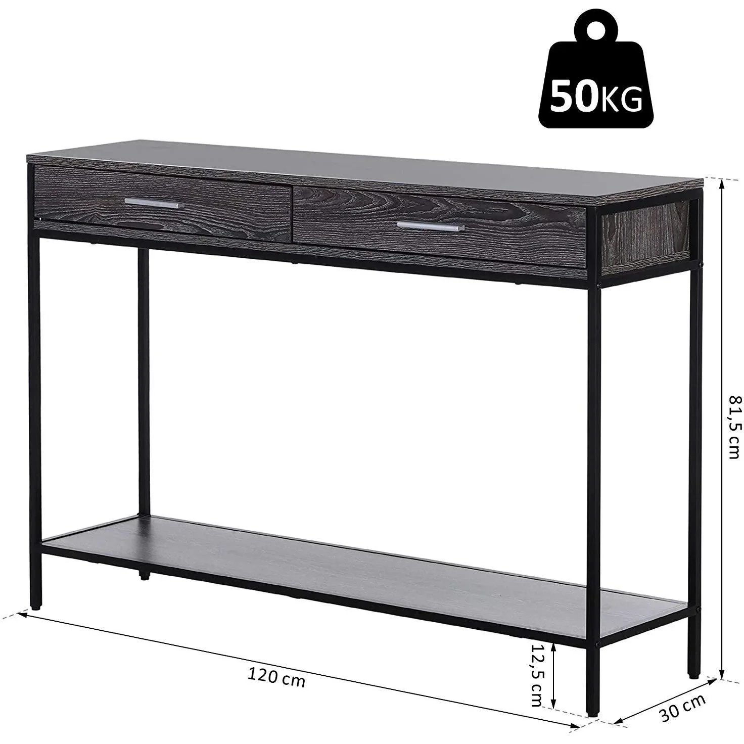 Konsolentisch mit 2 Schubladen - 1