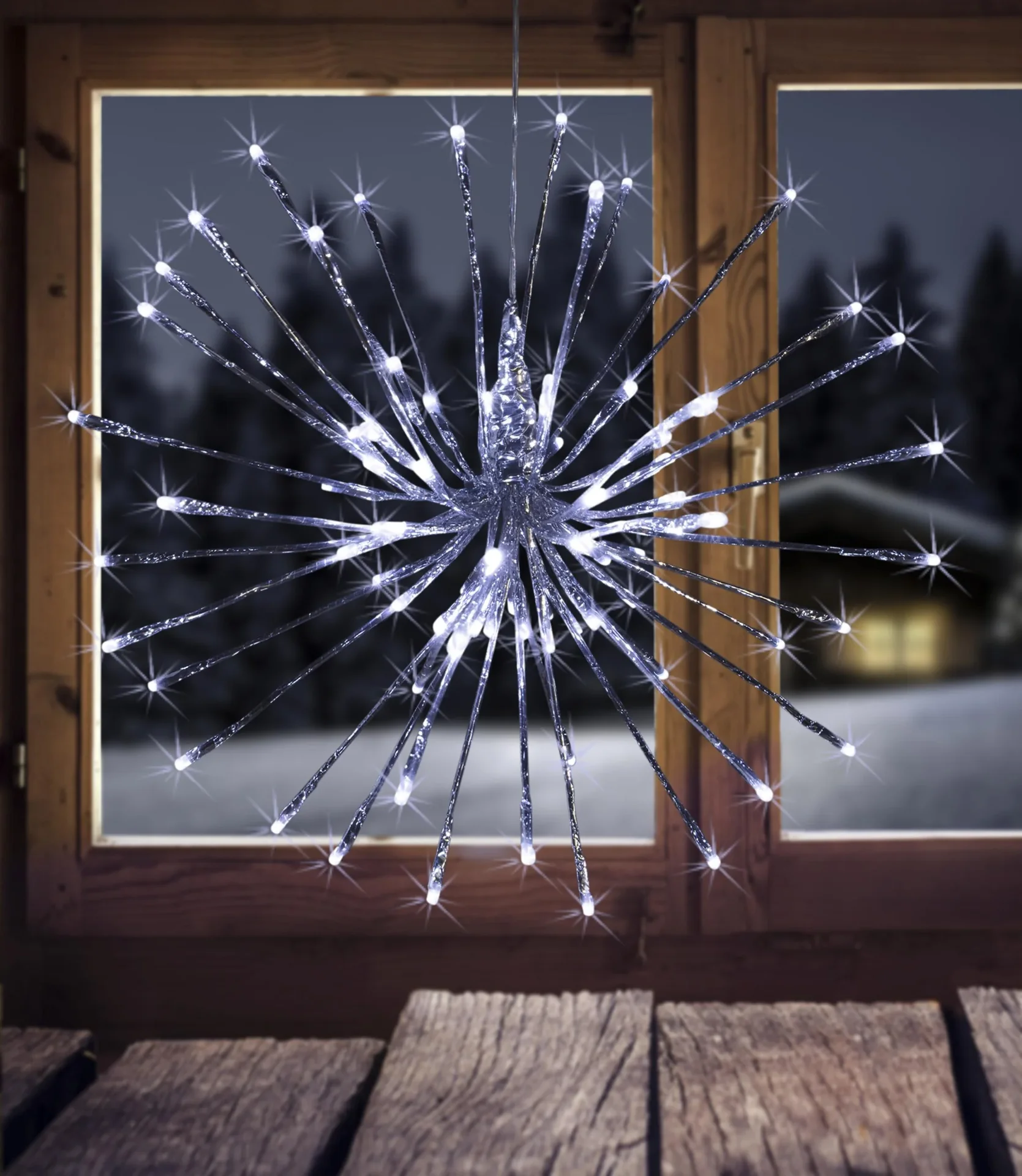 LED Sternenball mit 80 kaltweißen LEDs - 0