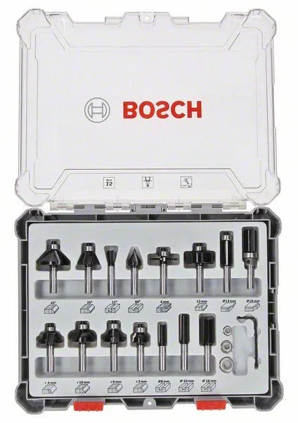 Fräser-Set, 8-mm-Schaft,15-teilig - 0