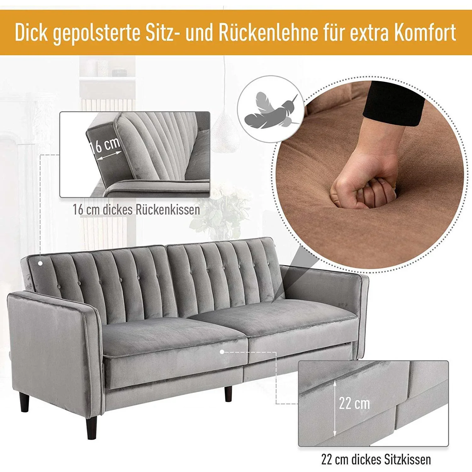 Polstersofa mit Schlaffunktion - 1