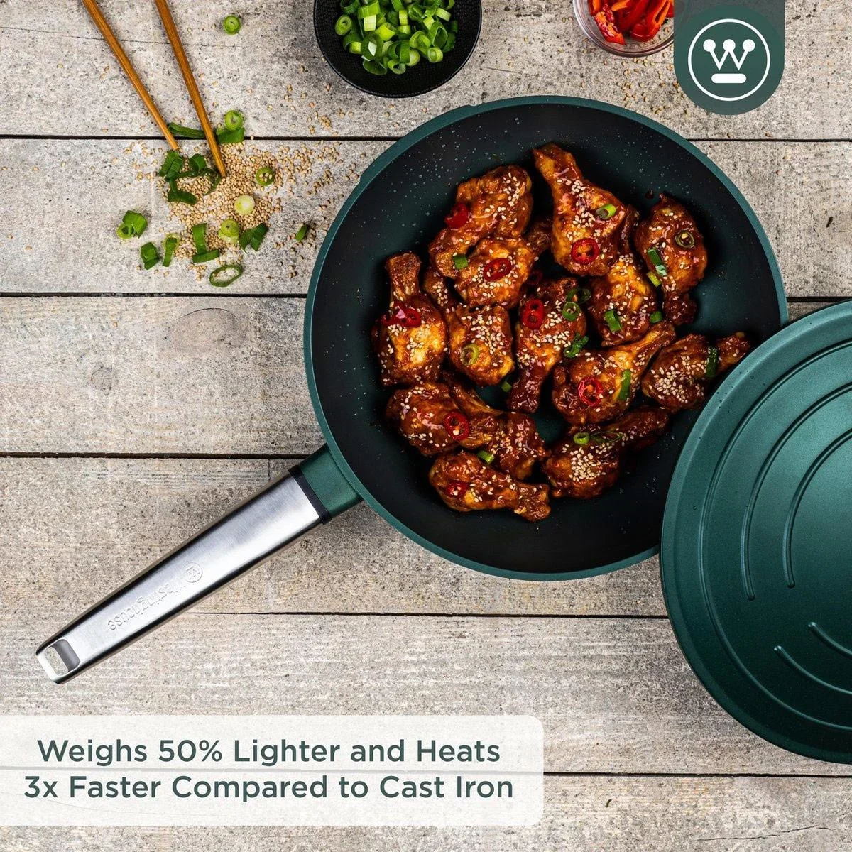 Performance Series Wokpfanne - Wok mit Deckel - 28 cm - Grün - 4