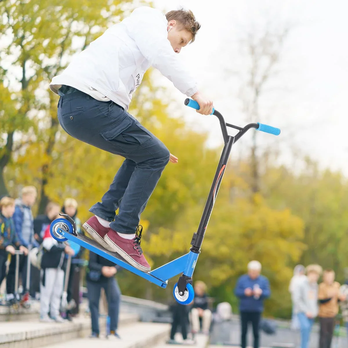 Stunt Scooter ABEC-7 Kugellagern Aluminium PU Blau 68 x 46 x 84 cm - 0