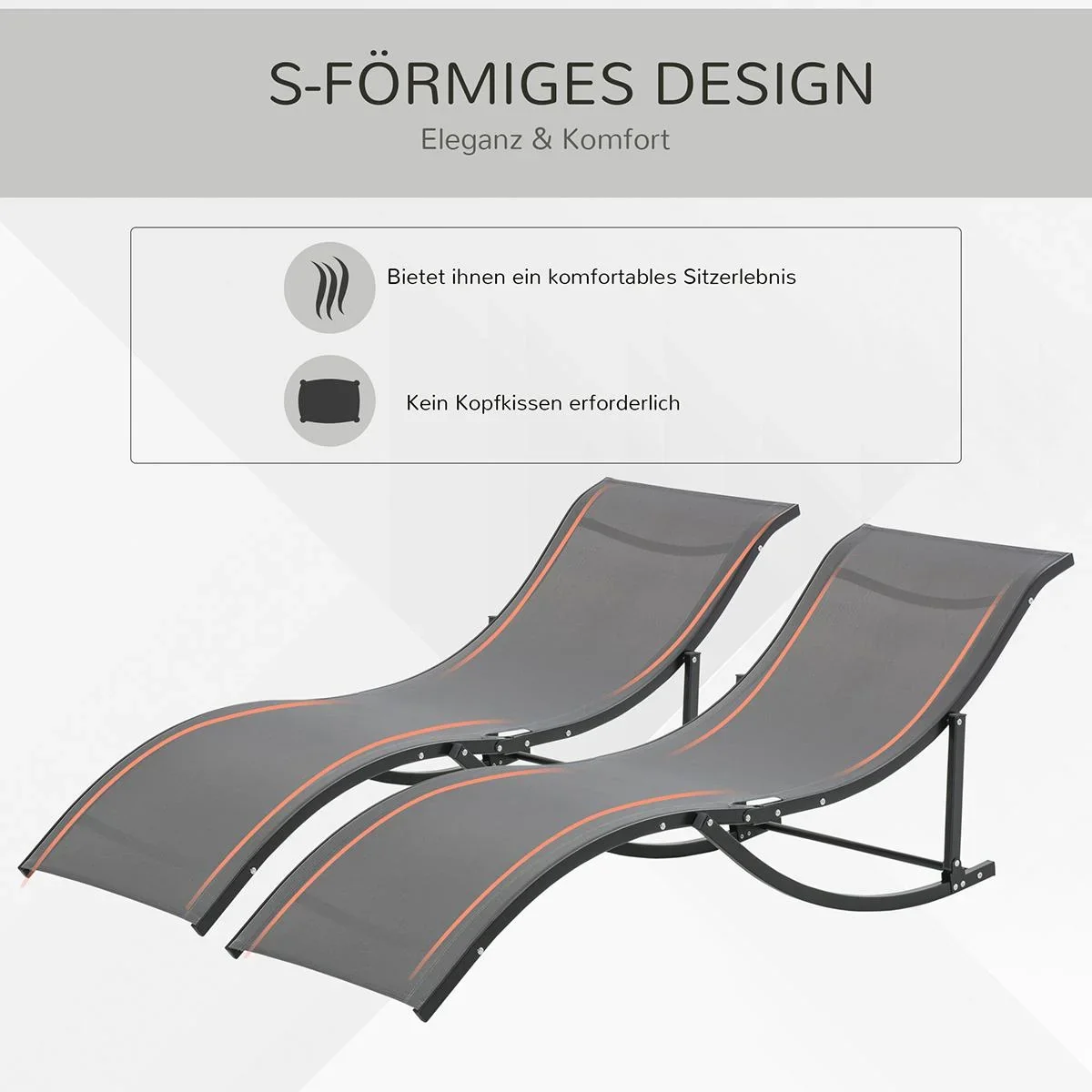 2er Set Sonnenliege Gartenliegen S - 1