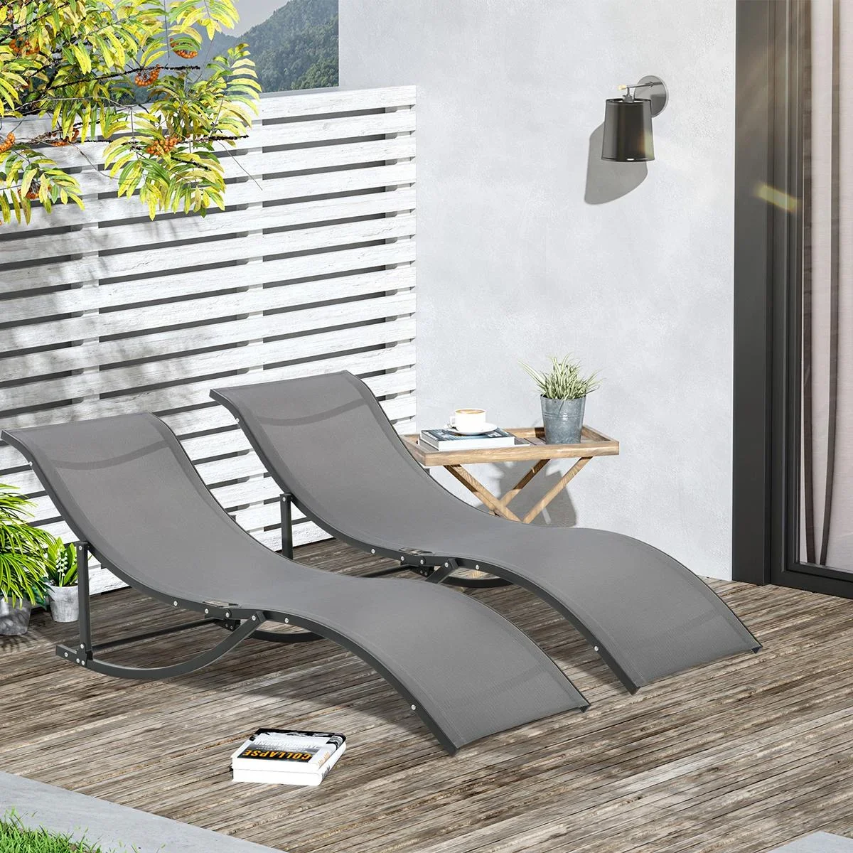 2er Set Sonnenliege Gartenliegen S - 2